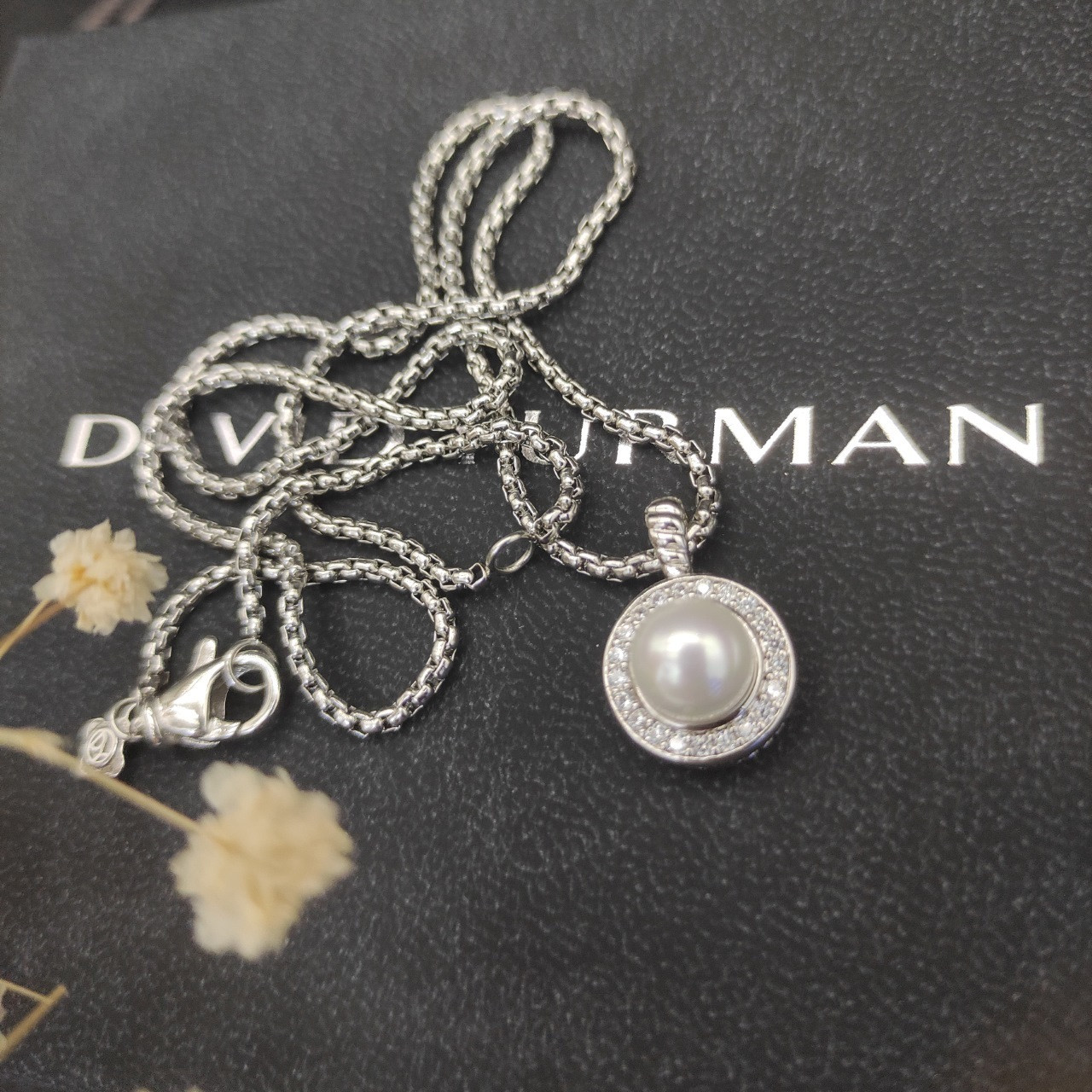 dau1d Yvrm*n peal necklace(chain thickness 2mm, length 45+5cm delay chain)