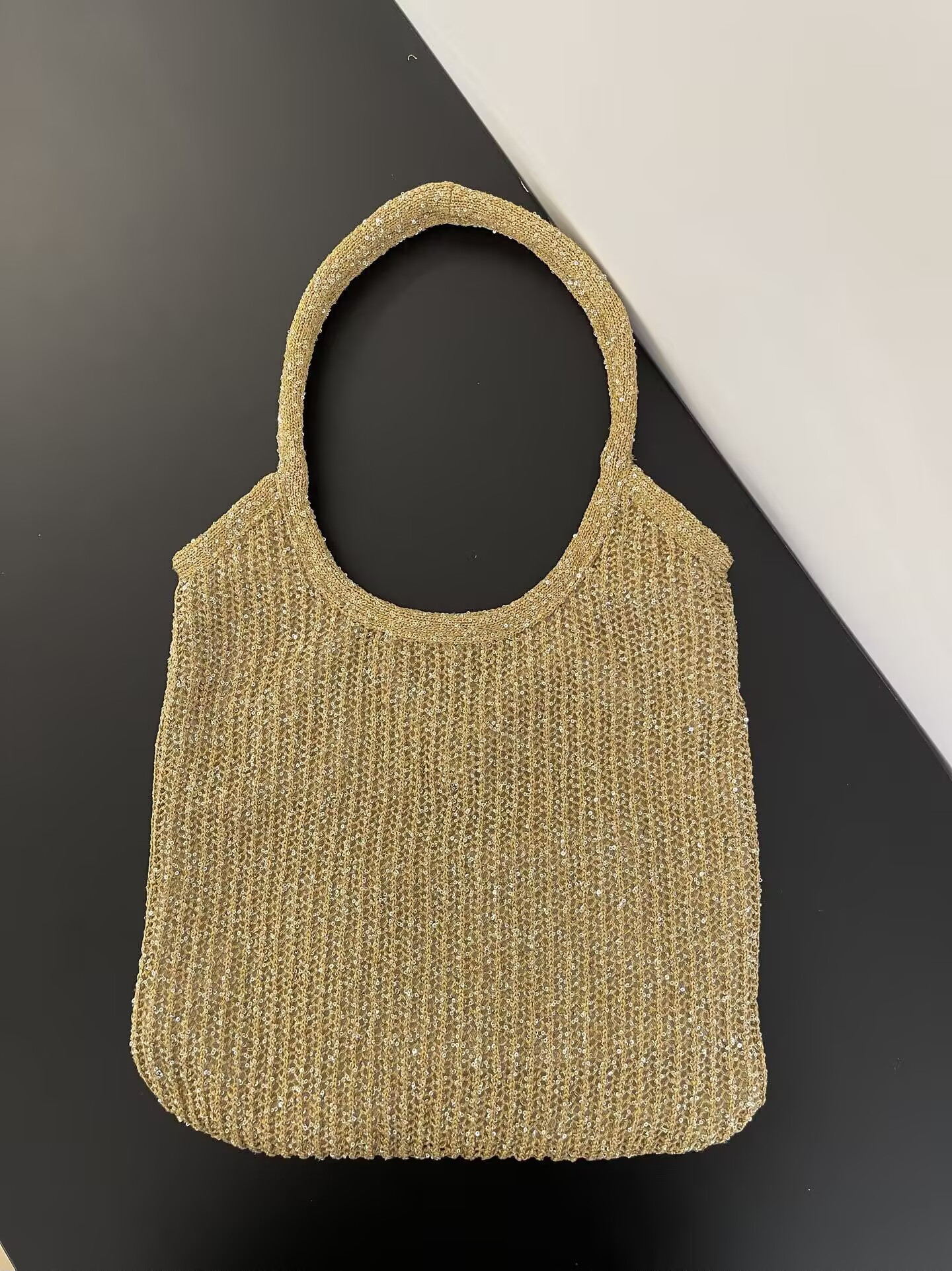M1v M1v ivy sequin mesh bag 40x35cm