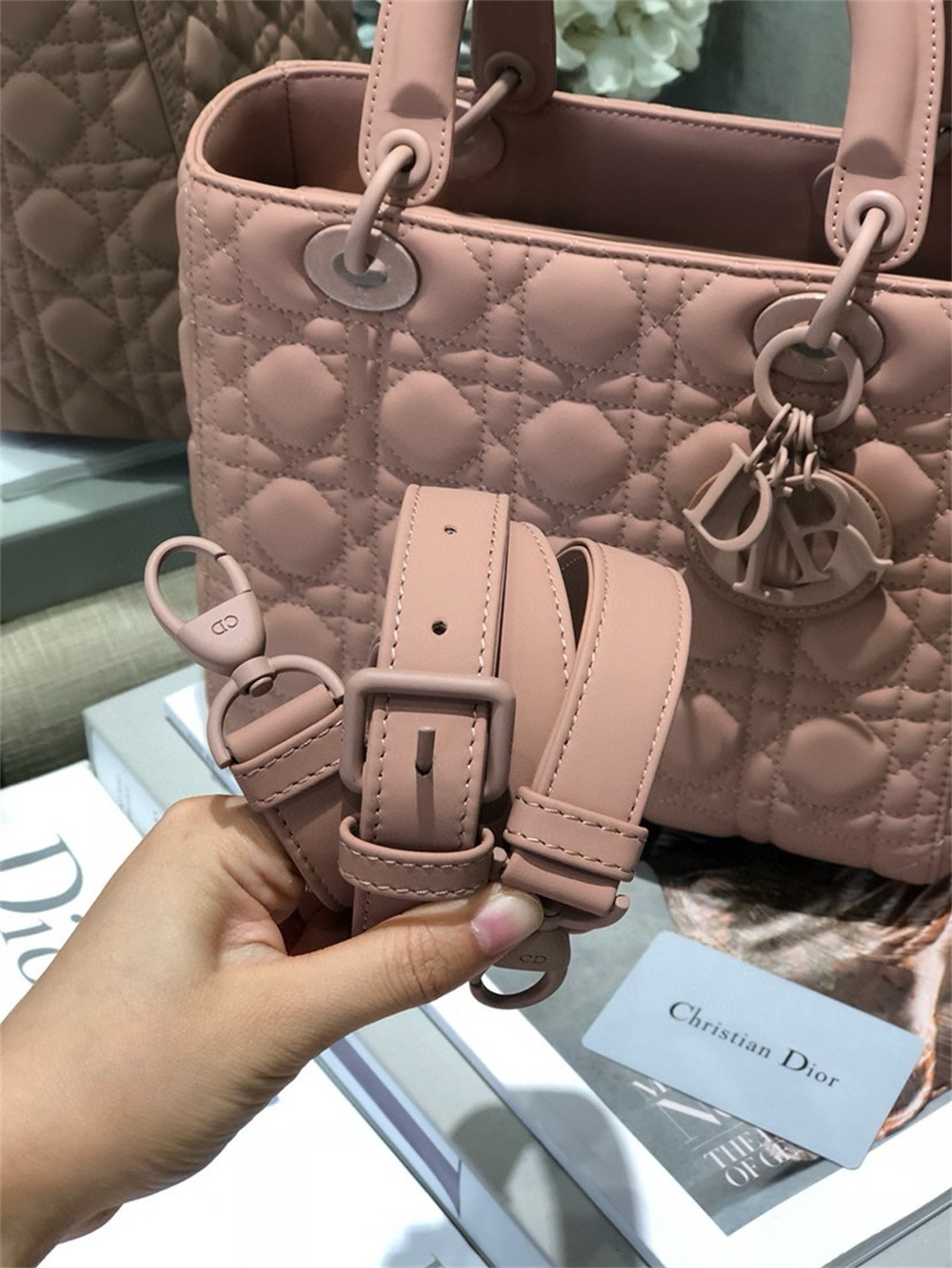 Medium Lady D*0r Bag 9.5 x 8 x 4.5 inches