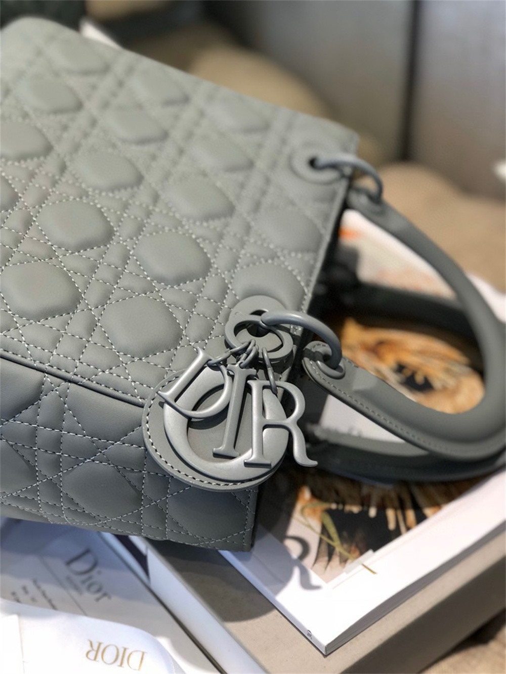 Medium Lady D*0r Bag 9.5 x 8 x 4.5 inches