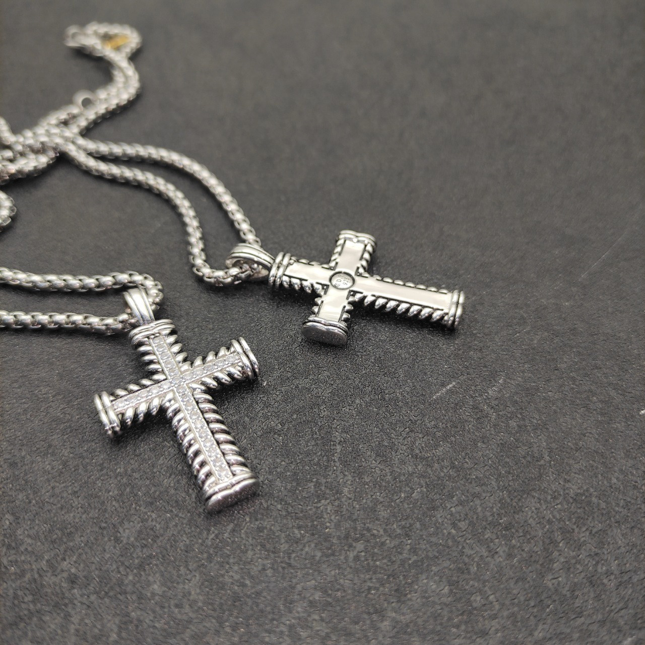 dau1d Yvrm*n cross necklace(chain length 50+5cm delay chain chain thickness 3mm)