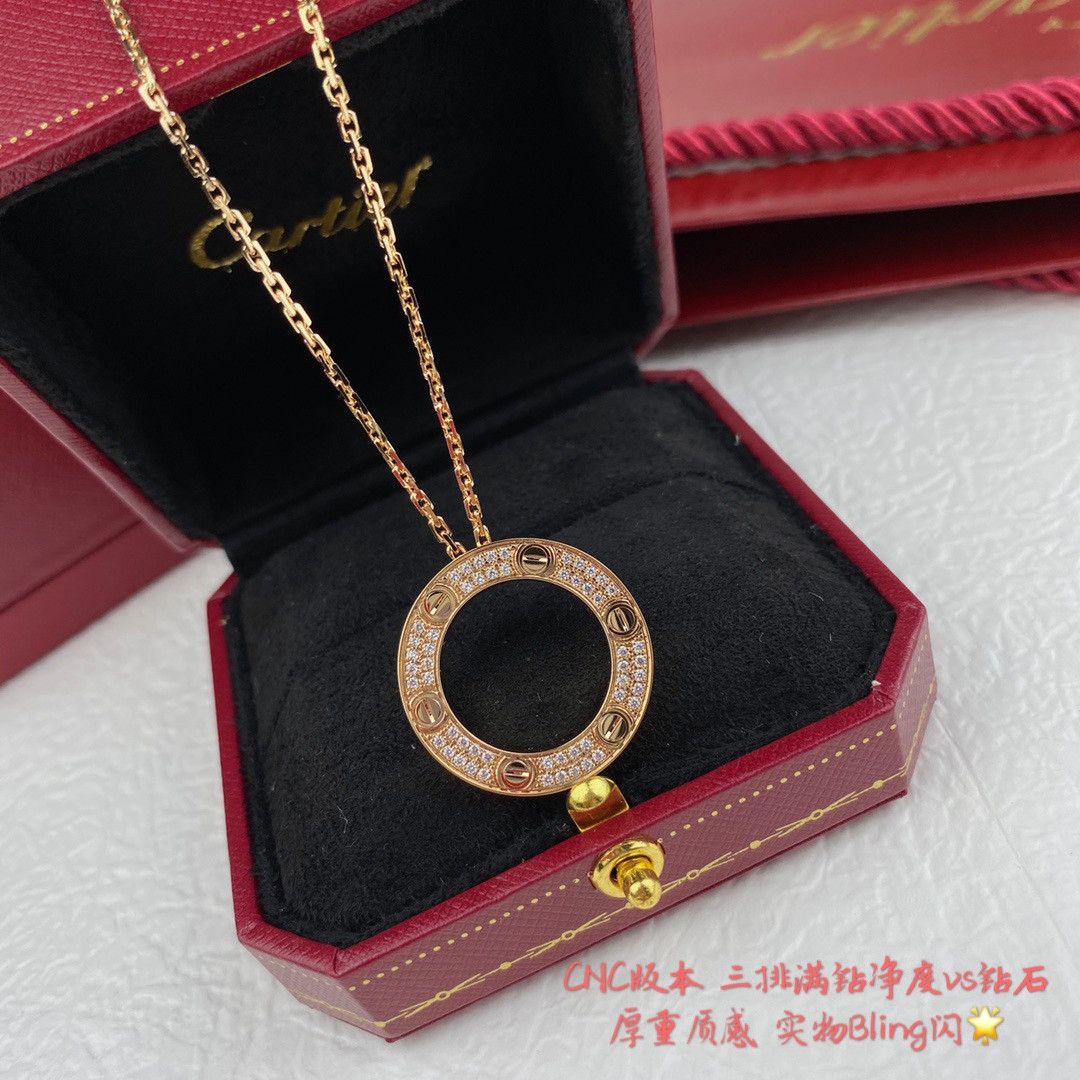 Ca*t*er Double-sided fully diamond-encrusted coin Necklace