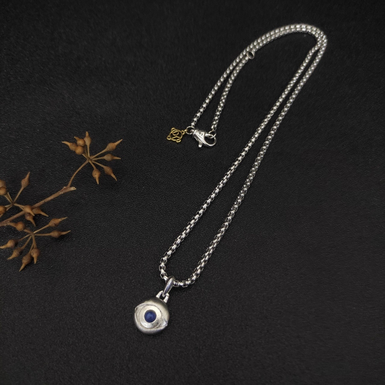 dau1d Yvrm*n evil eye necklace(chain length 50+5cm delay chain chain thickness 3mm)