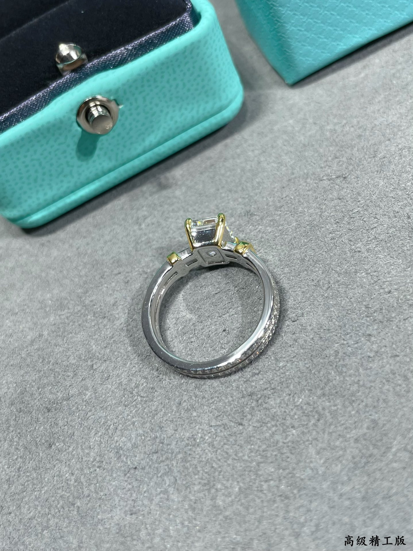 T*f*ny & Co. Mixed-Metal White Diamond Ring Ag925
