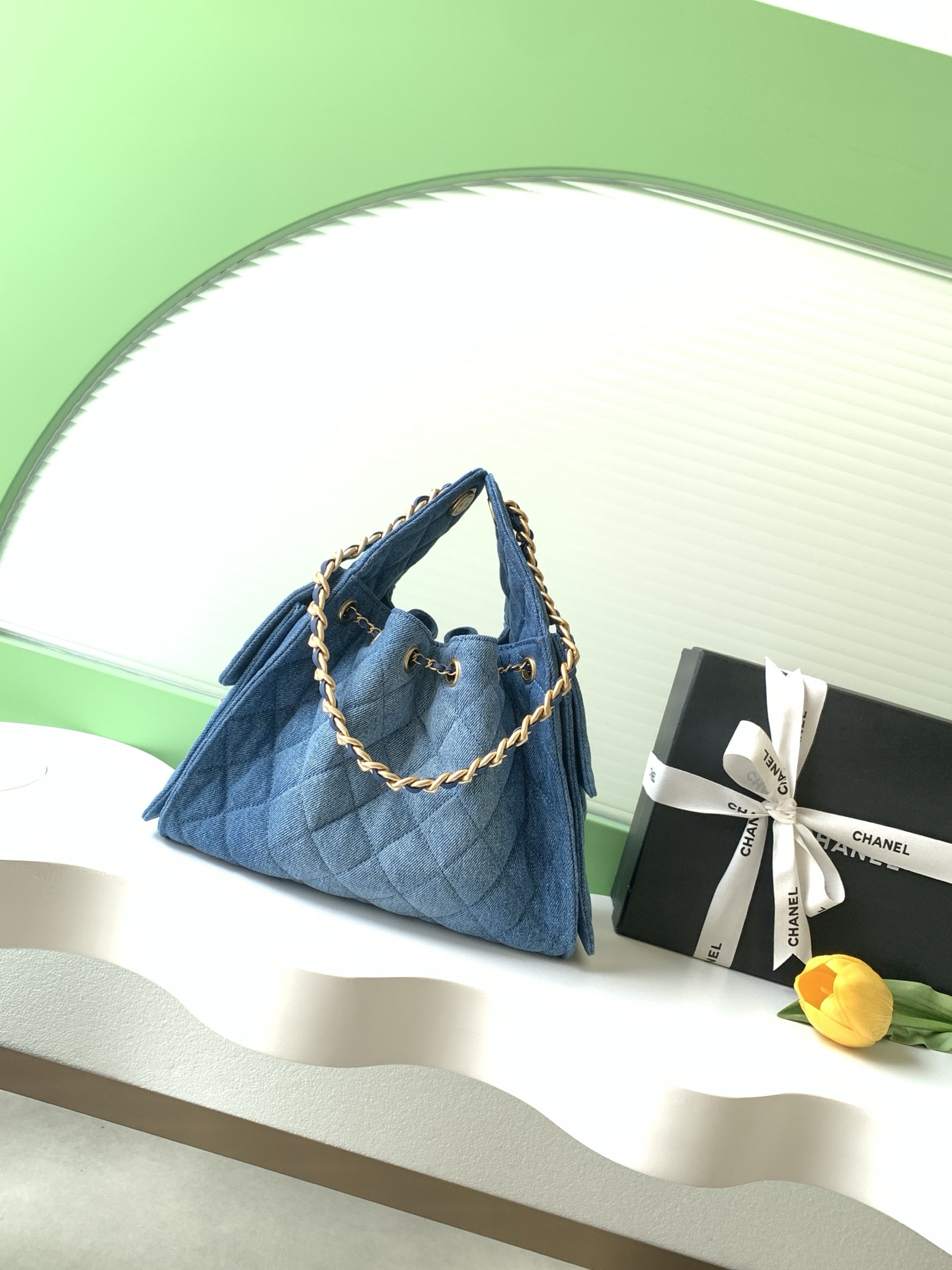 Ch*el 25 small bucket hobo handbag as5293 30x26x14cm
