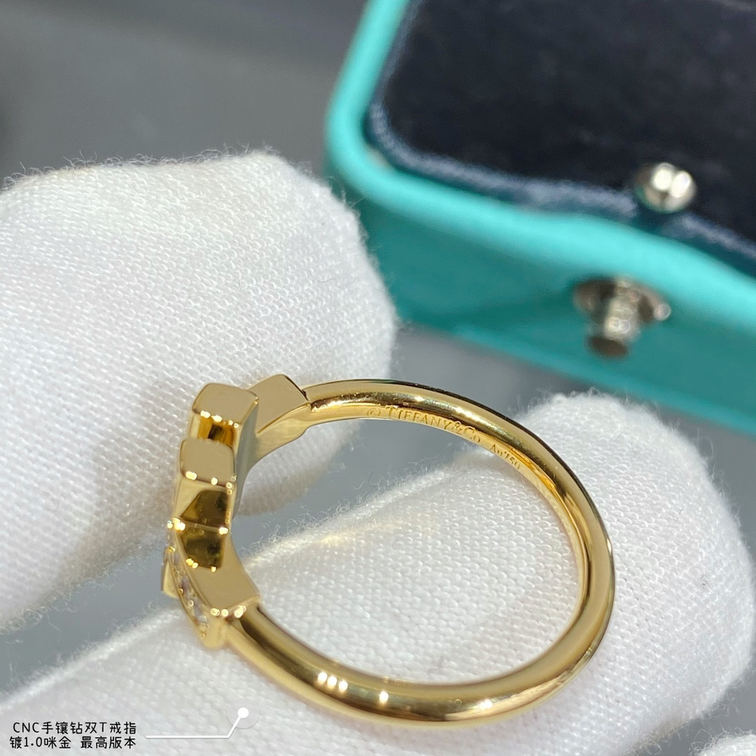 T*f*ny & Co. Double T Diamond-Banded Ring