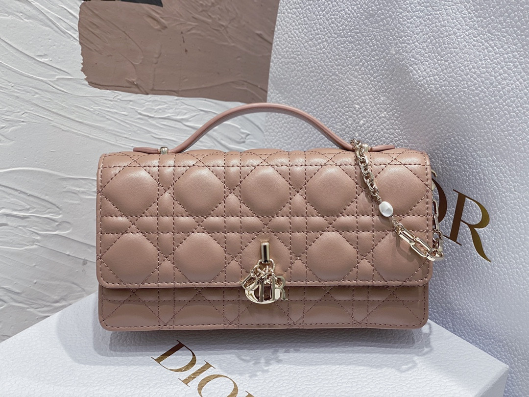 MISS D*0r Mini Handbag Medium Antique Bronze Cannage Woven Pattern S0980ONMJ_M53U 21 x 11.5 x 4.5 cm