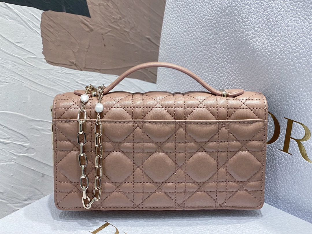 MISS D*0r Mini Handbag Medium Antique Bronze Cannage Woven Pattern S0980ONMJ_M53U 21 x 11.5 x 4.5 cm
