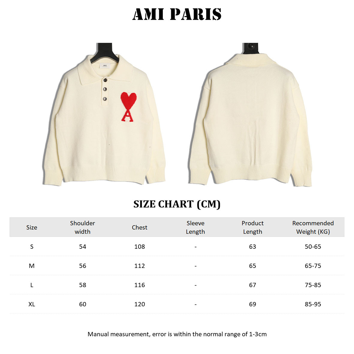 Ami Paris 26ss Knitting Long-sleeved Polo Sweaters
