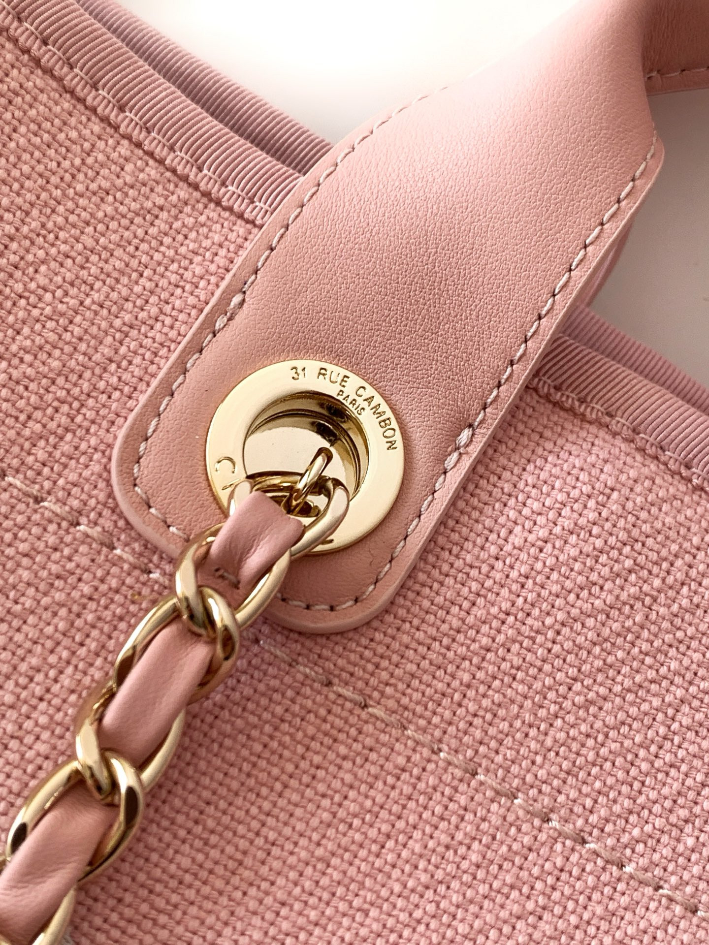 Ch*el deauville tote shopping bag 38x13x22cm