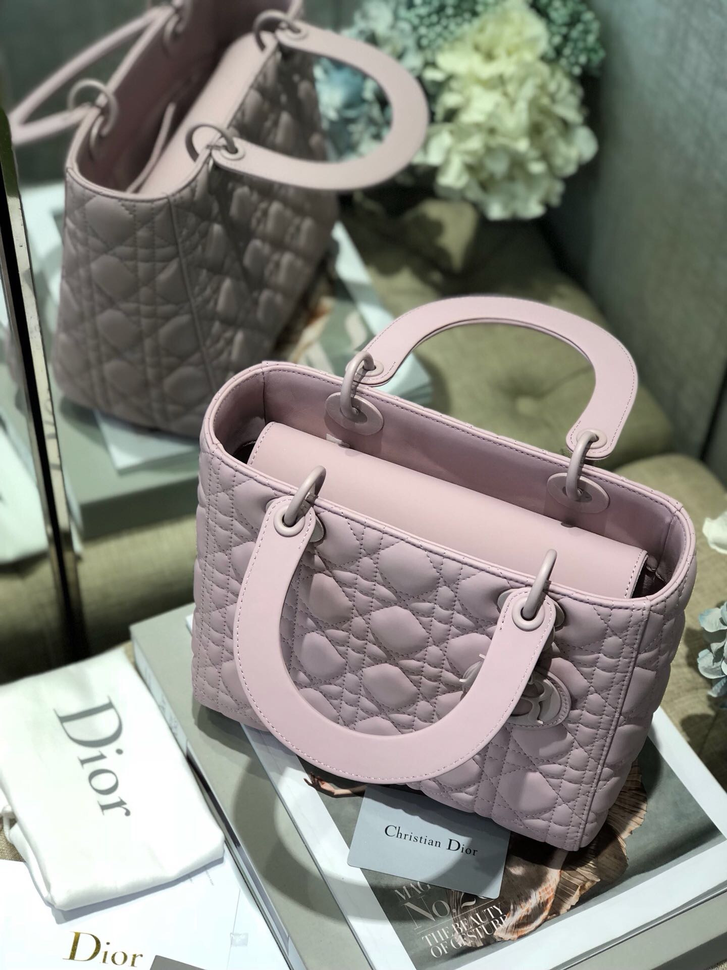 Medium Lady D*0r Bag 9.5 x 8 x 4.5 inches