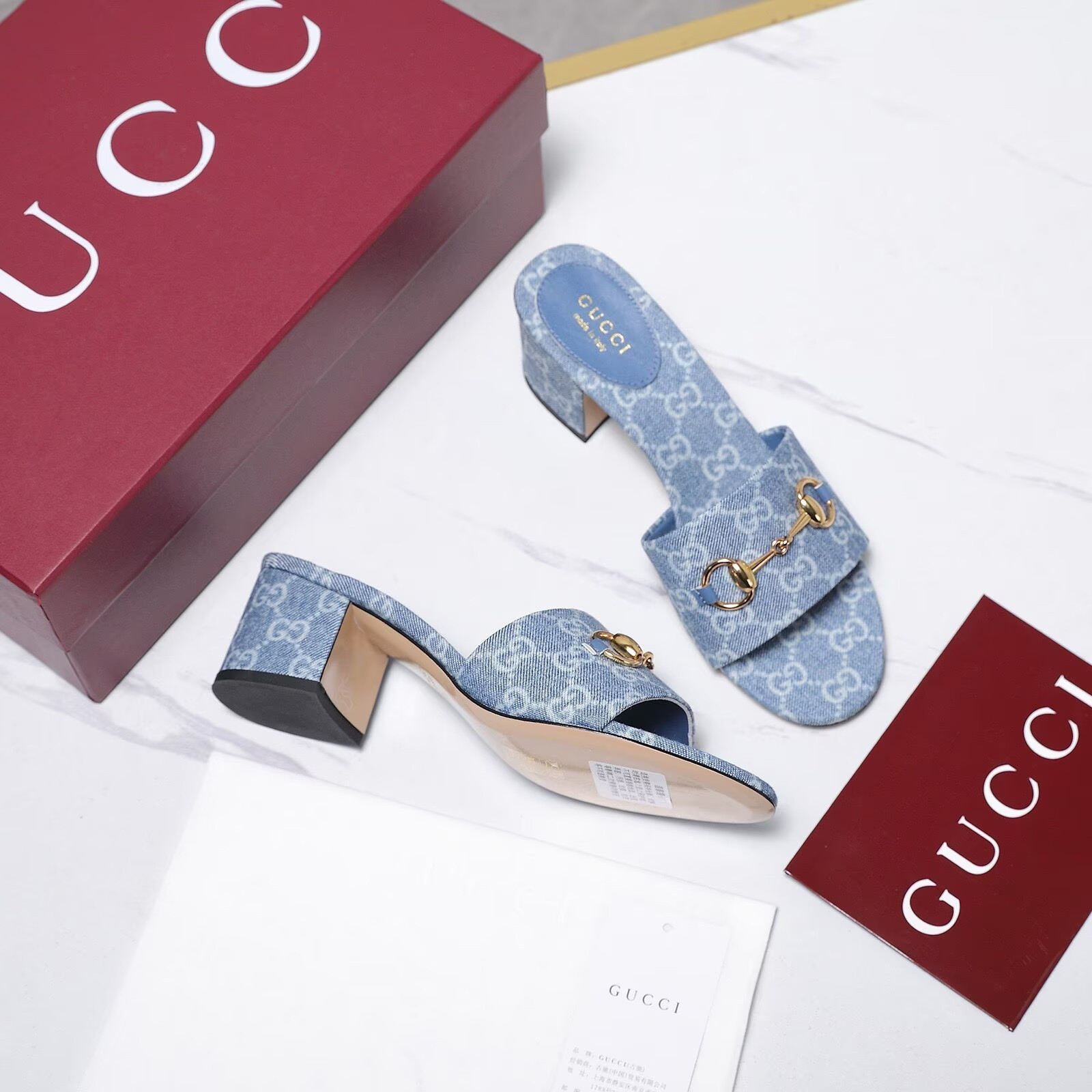 ua G*u*i slide sandal with horsebit 5.5cm heel