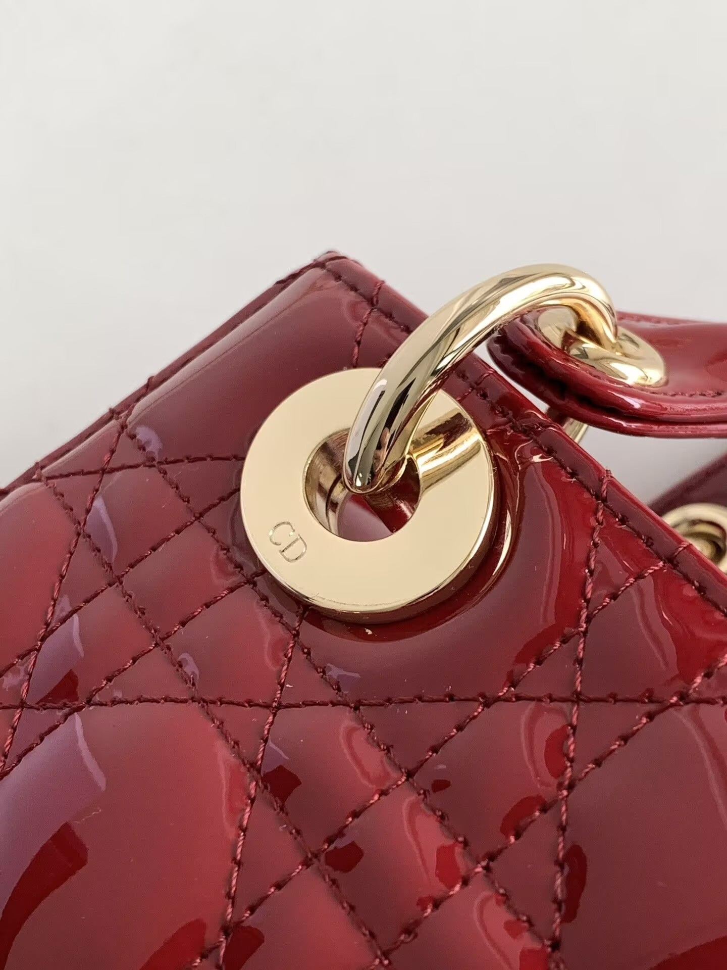 Small Lady D*0r My ABCD*0r Bag Red Patent 8 x 6.5 x 3 inches