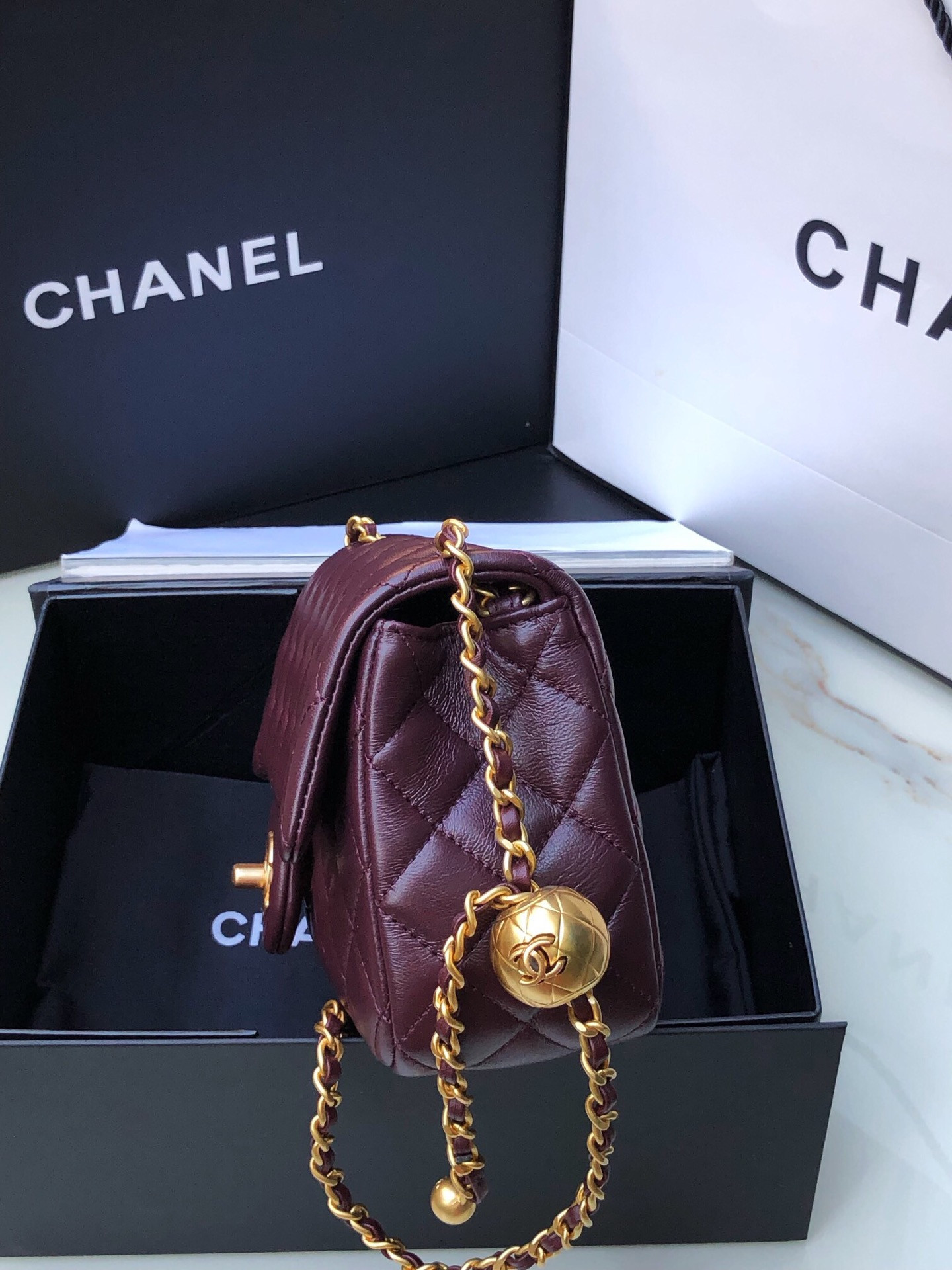 Ch*el flap bag as1787 20x13x6.5cm