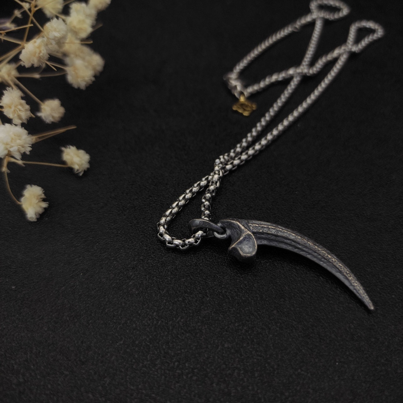 dau1d Yvrm*n horn necklace(chain length 50+5cm delay chain chain thickness 3mm)
