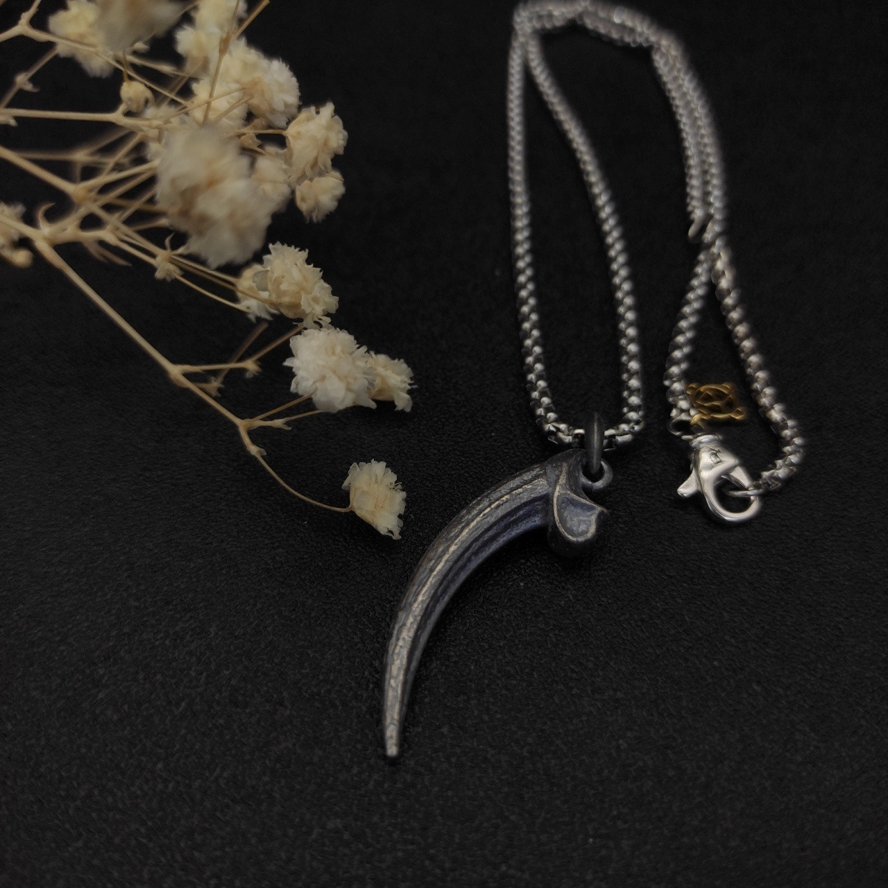 dau1d Yvrm*n horn necklace(chain length 50+5cm delay chain chain thickness 3mm)