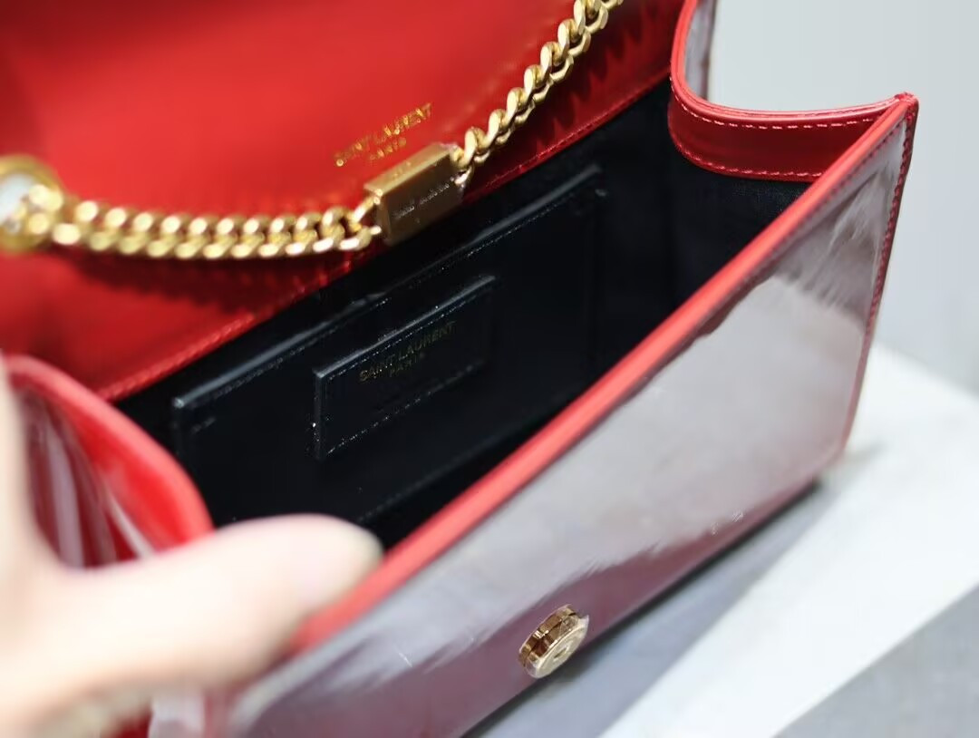 Y*L KATE Nappa Patent Calfskin Two-Toned 20x13.5x6cm