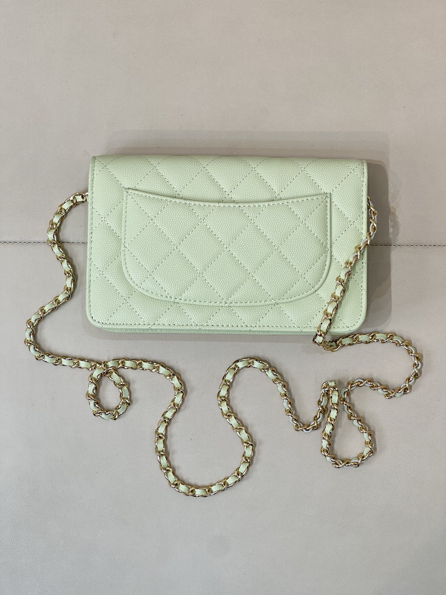 Ch*el woc classic wallet on chain as0250 12x19x3cm