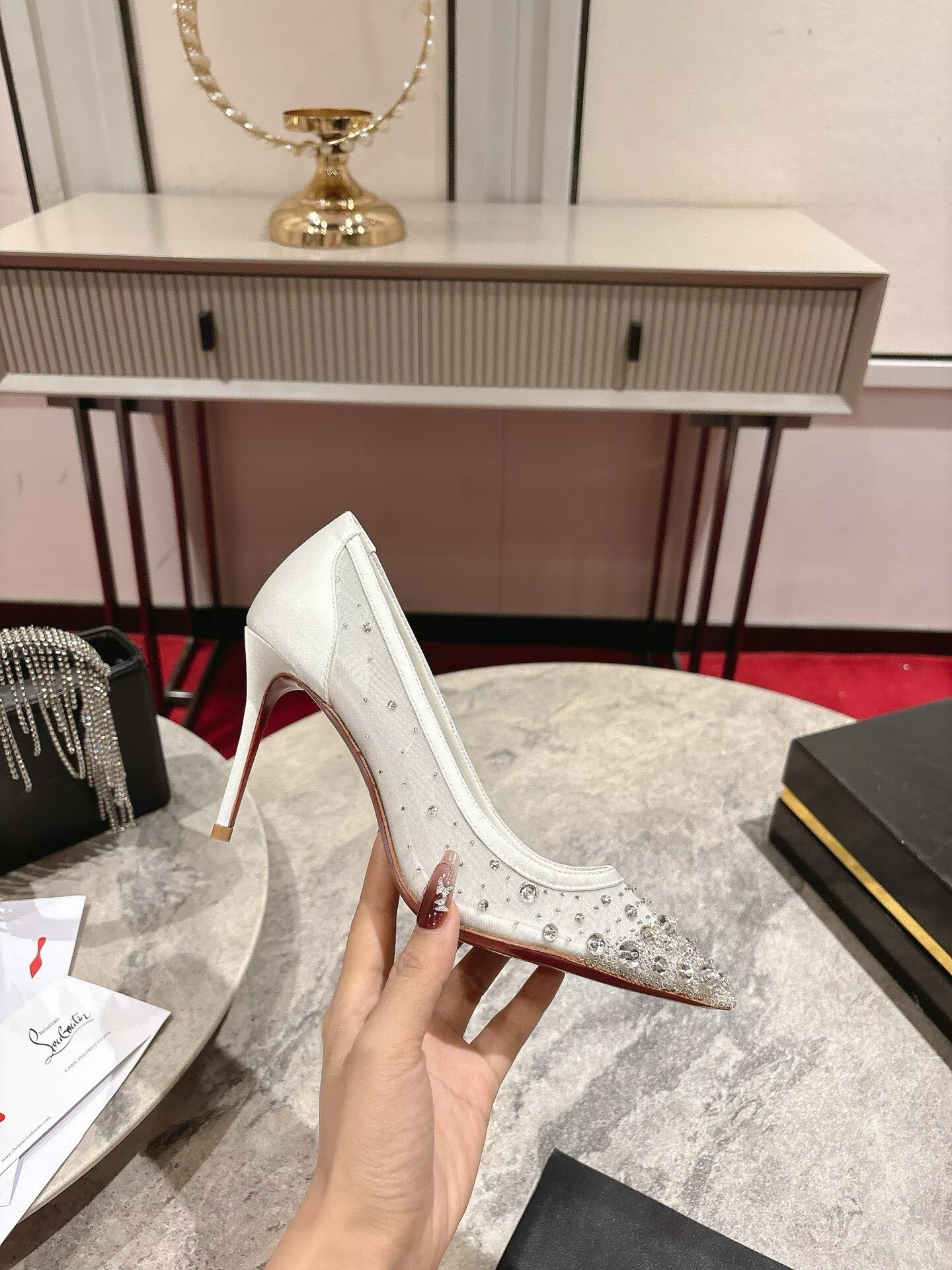ua Ch**an louboutin miss z sparkling pumps
