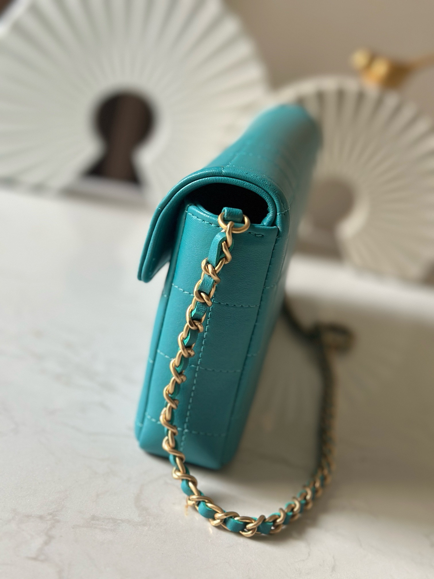 Ch*el classic chocolate bar flap chain bag 26x13x4cm
