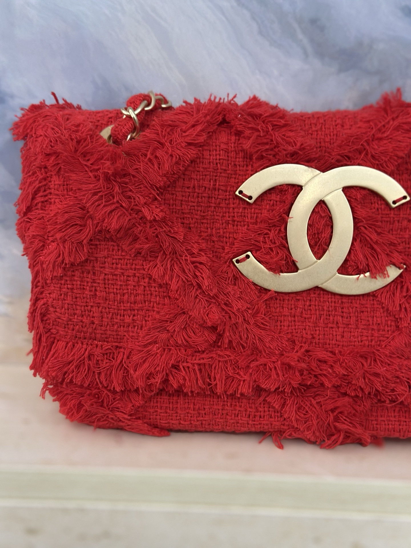 Ch*el vintage flap bag as3318 17x27x6.5cm