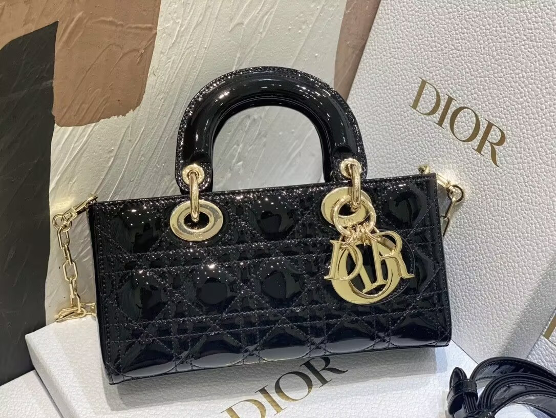 D*0r SMALL LADY D-JOY BAG BLACK 22x6x12cm