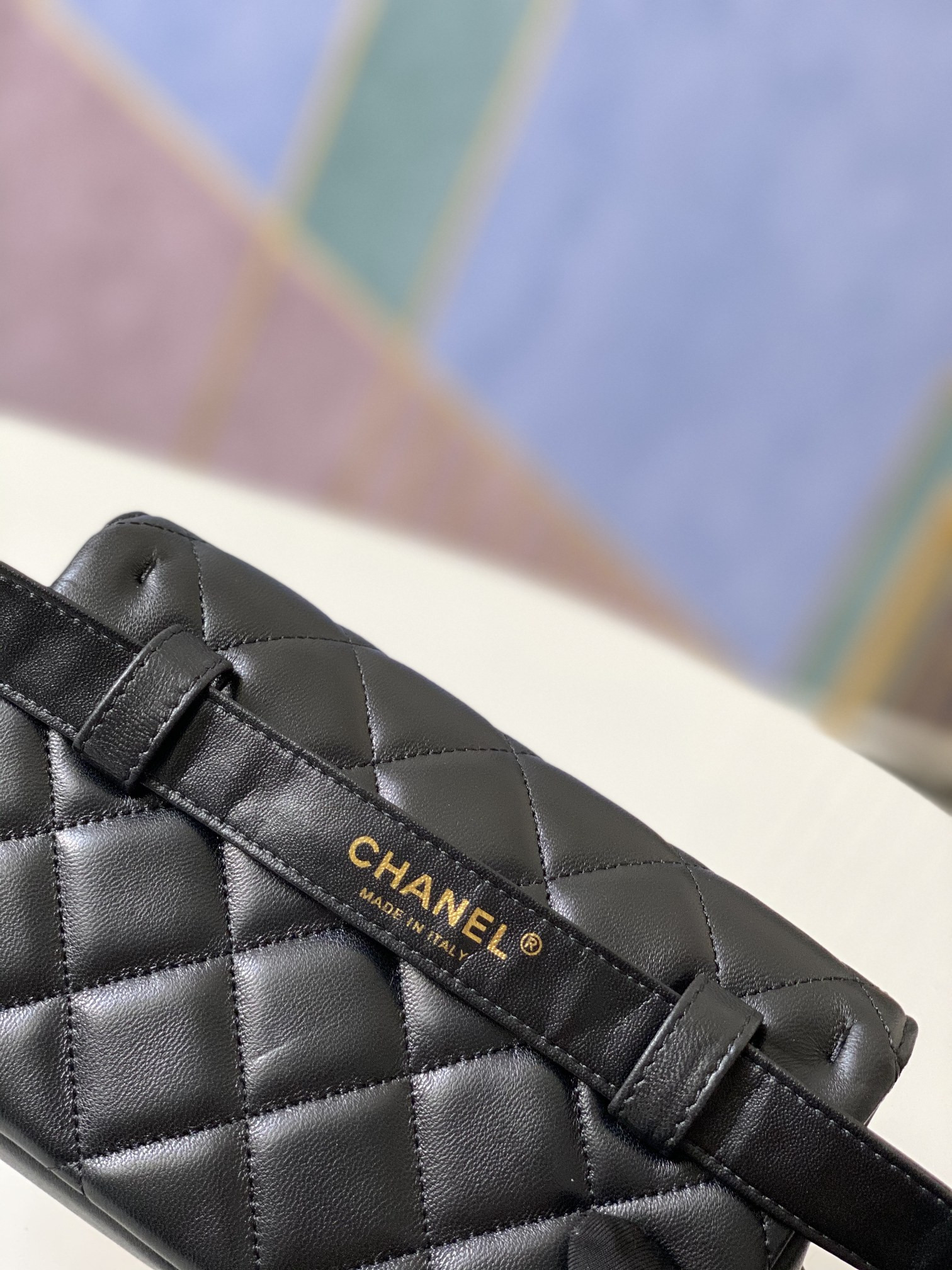 Ch*el quilted waist bag 18x12x3.5cm