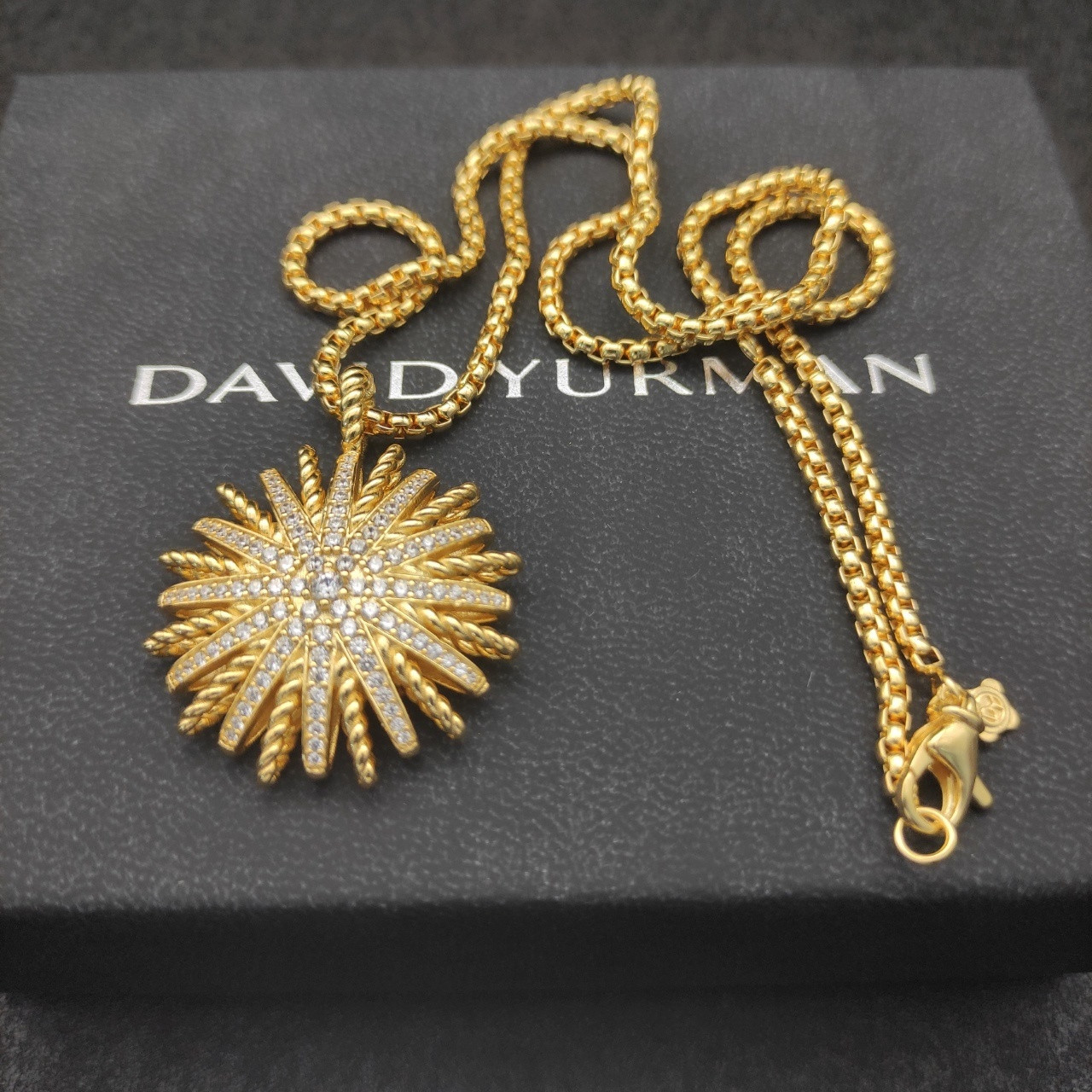 dau1d Yvrm*n sunflower full of di*m*nds necklace(chain length 50+5cm delay chain chain thickness 3mm)