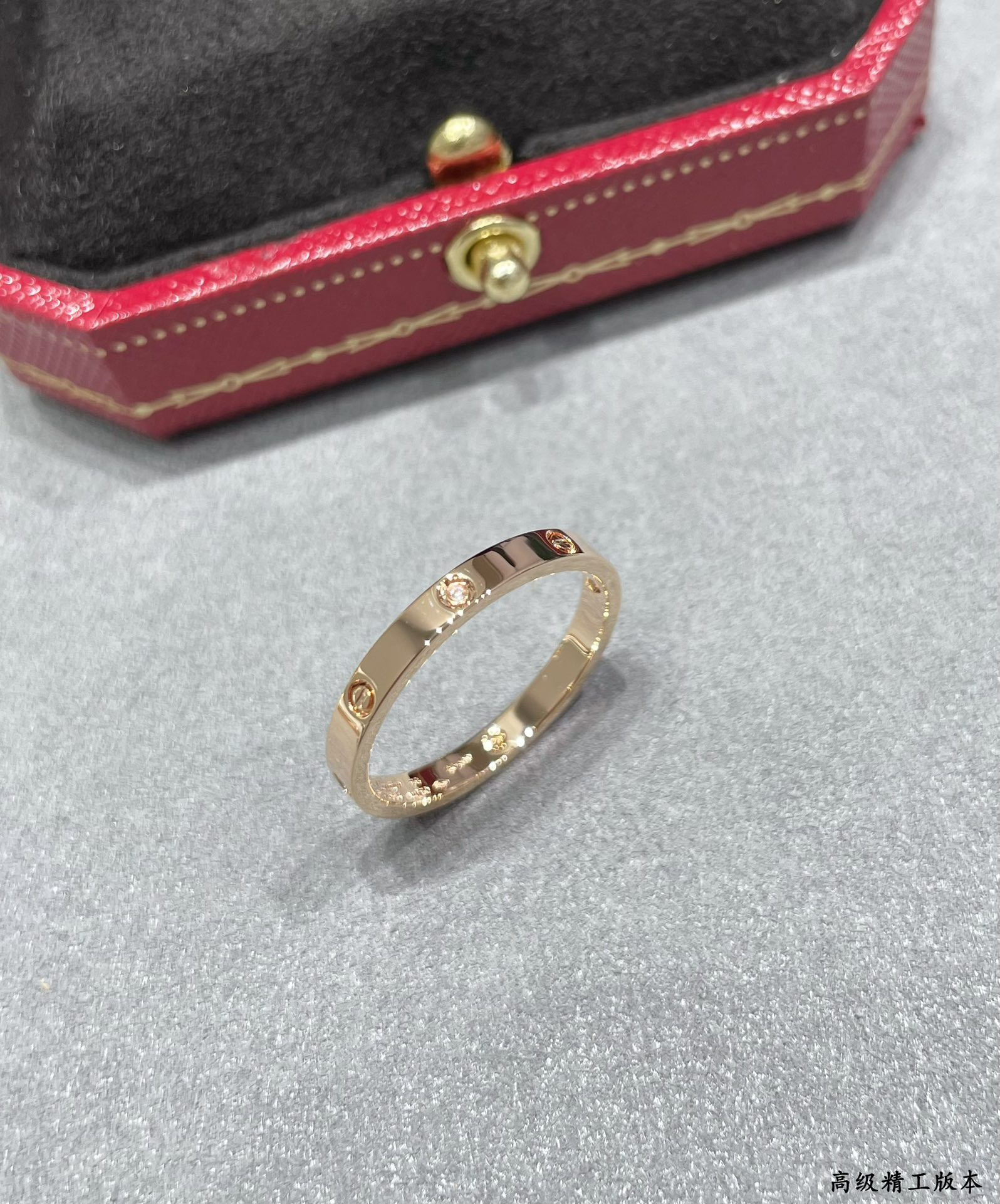 Ca*t*er narrow version four diamond love ring