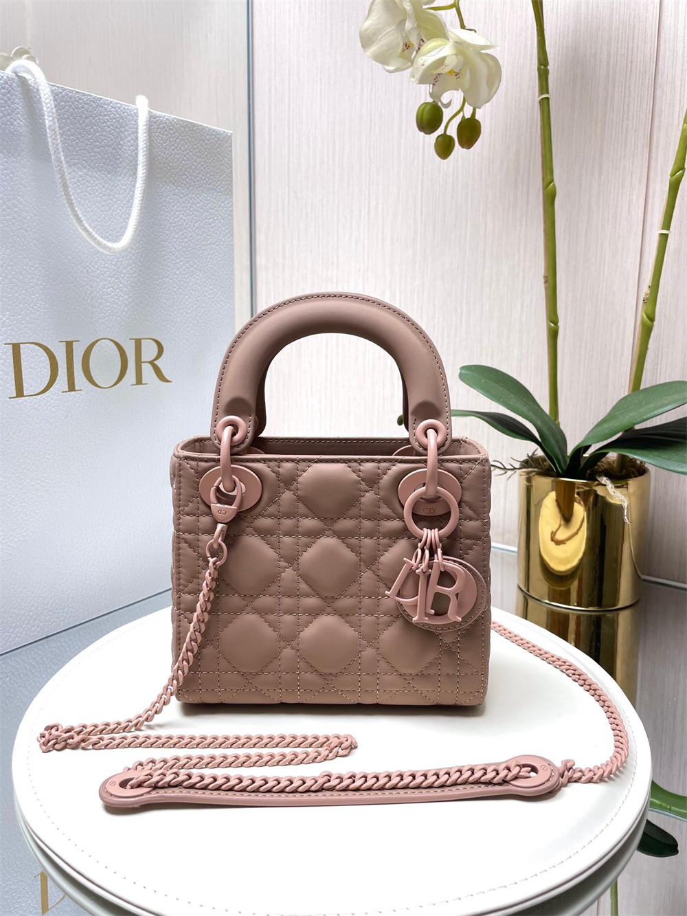 Mini Lady D*0r Bag 6.5 x 6 x 3 inches