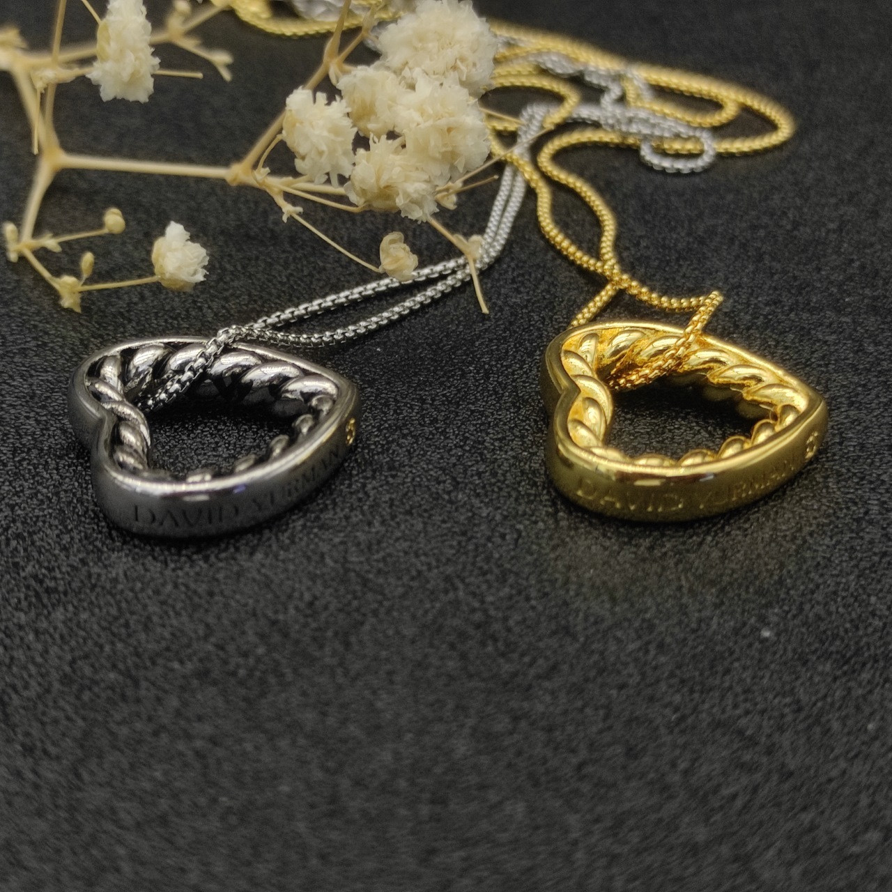 dau1d Yvrm*n heart necklace(chain length 45+5cm delay chain chain thickness 1.5mm)