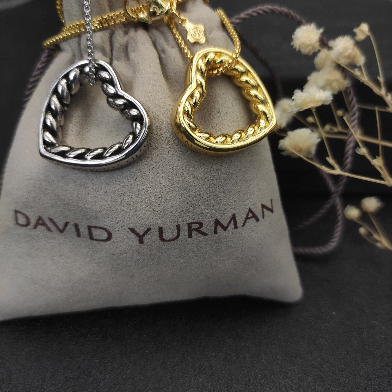 dau1d Yvrm*n heart necklace(chain length 45+5cm delay chain chain thickness 1.5mm)