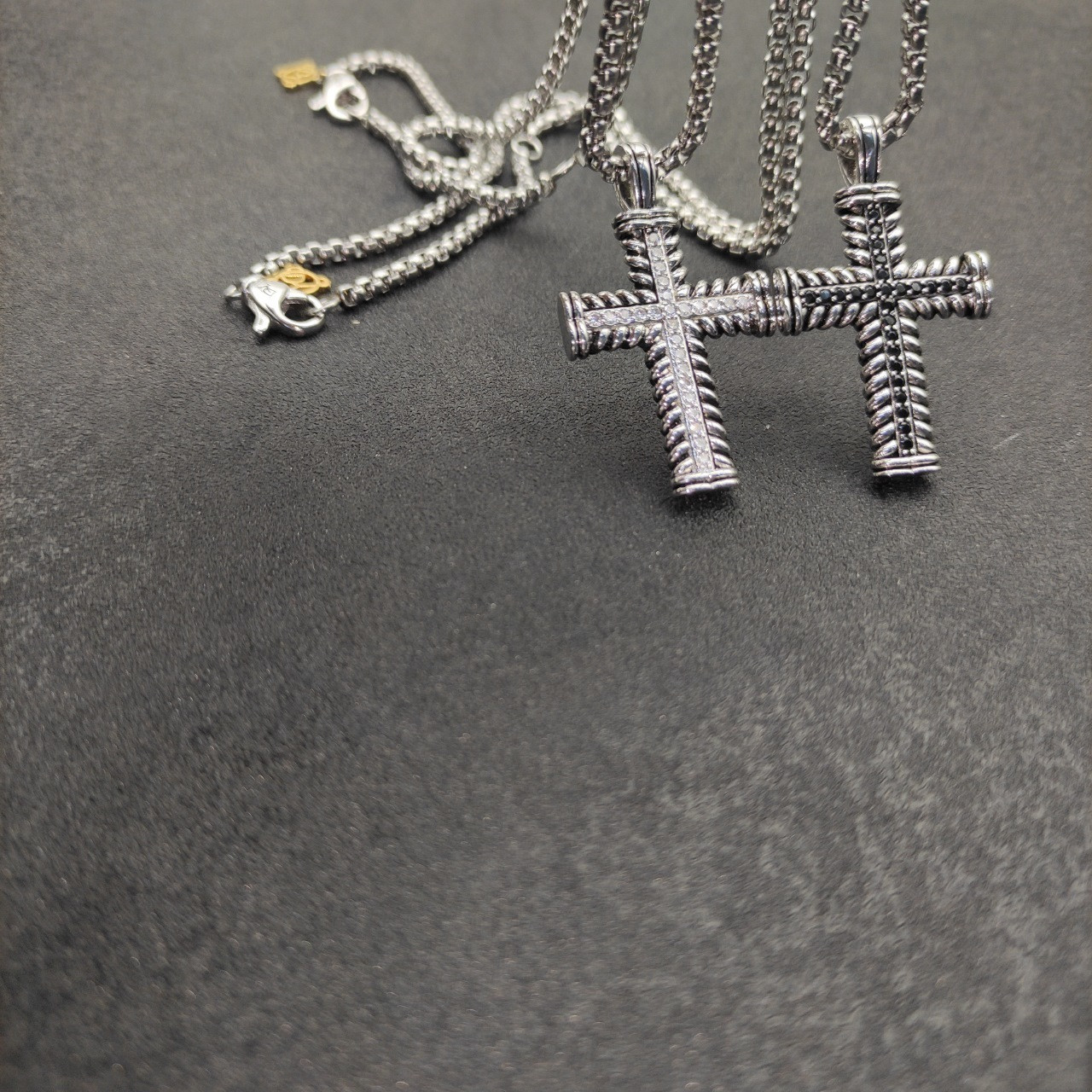 dau1d Yvrm*n cross necklace(chain length 50+5cm delay chain chain thickness 3mm)