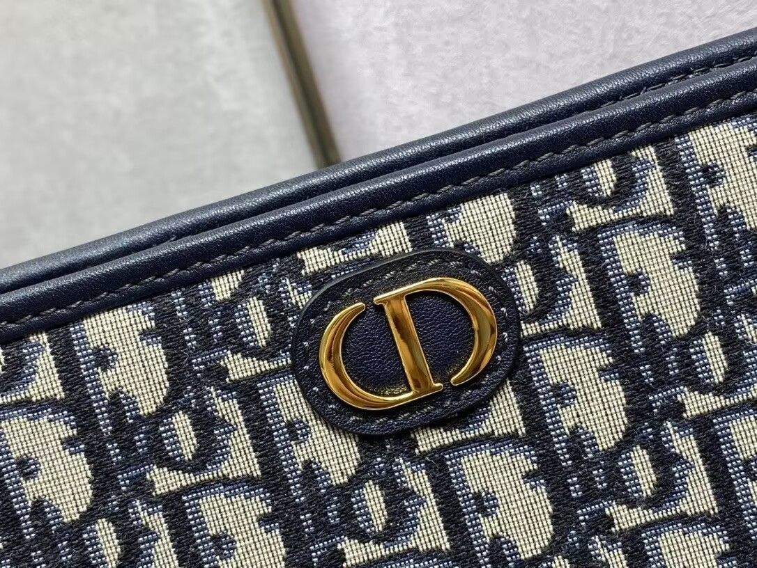 D*0r 30 Montaigne Dea Pouch Blue D*0r Oblique Jacquard 26x19.5x7cm