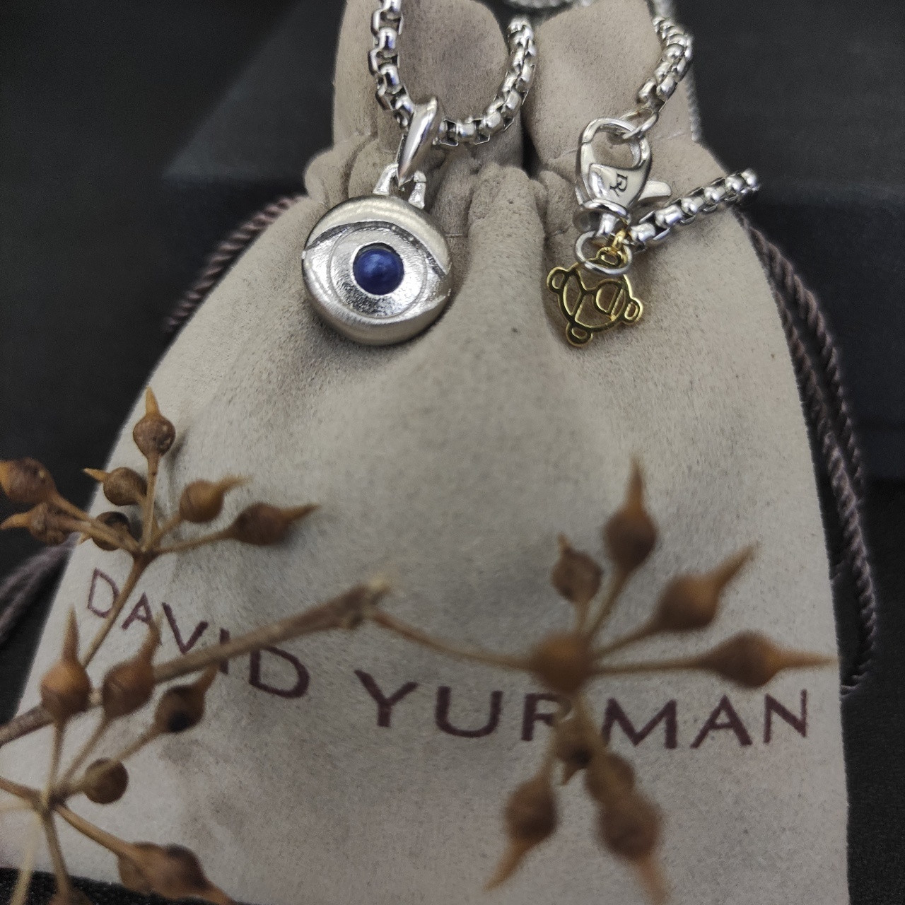 dau1d Yvrm*n evil eye necklace(chain length 50+5cm delay chain chain thickness 3mm)