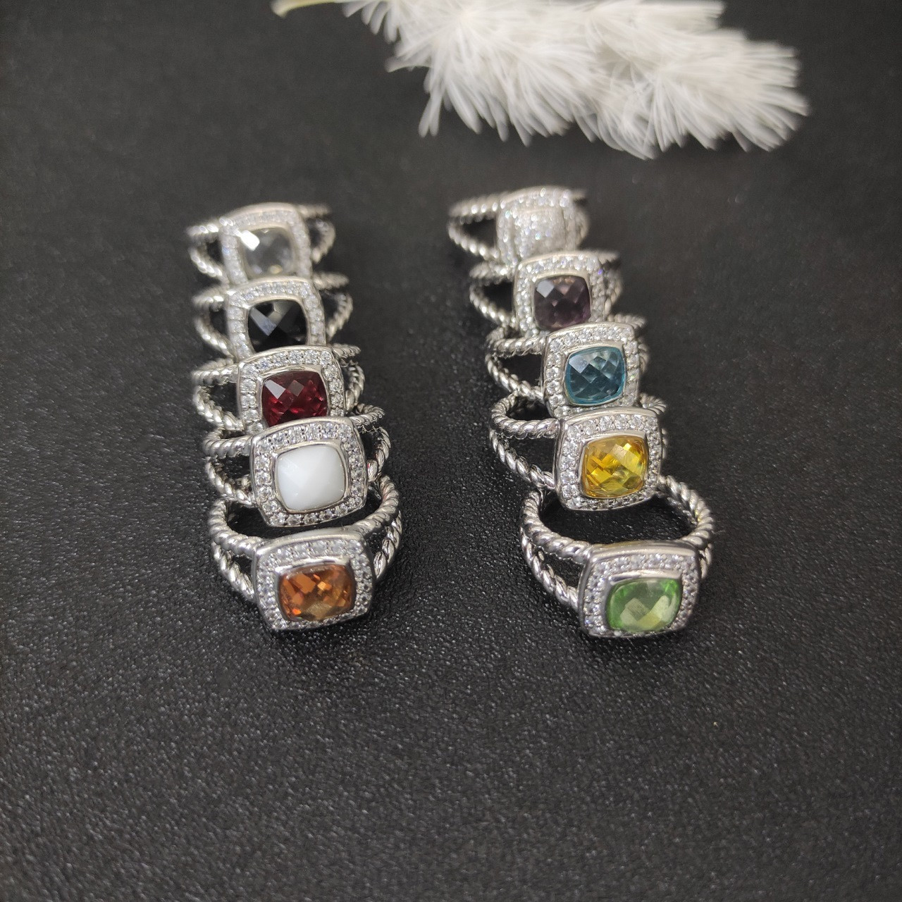 dau1d Yvrm*n square di*m*nd ring