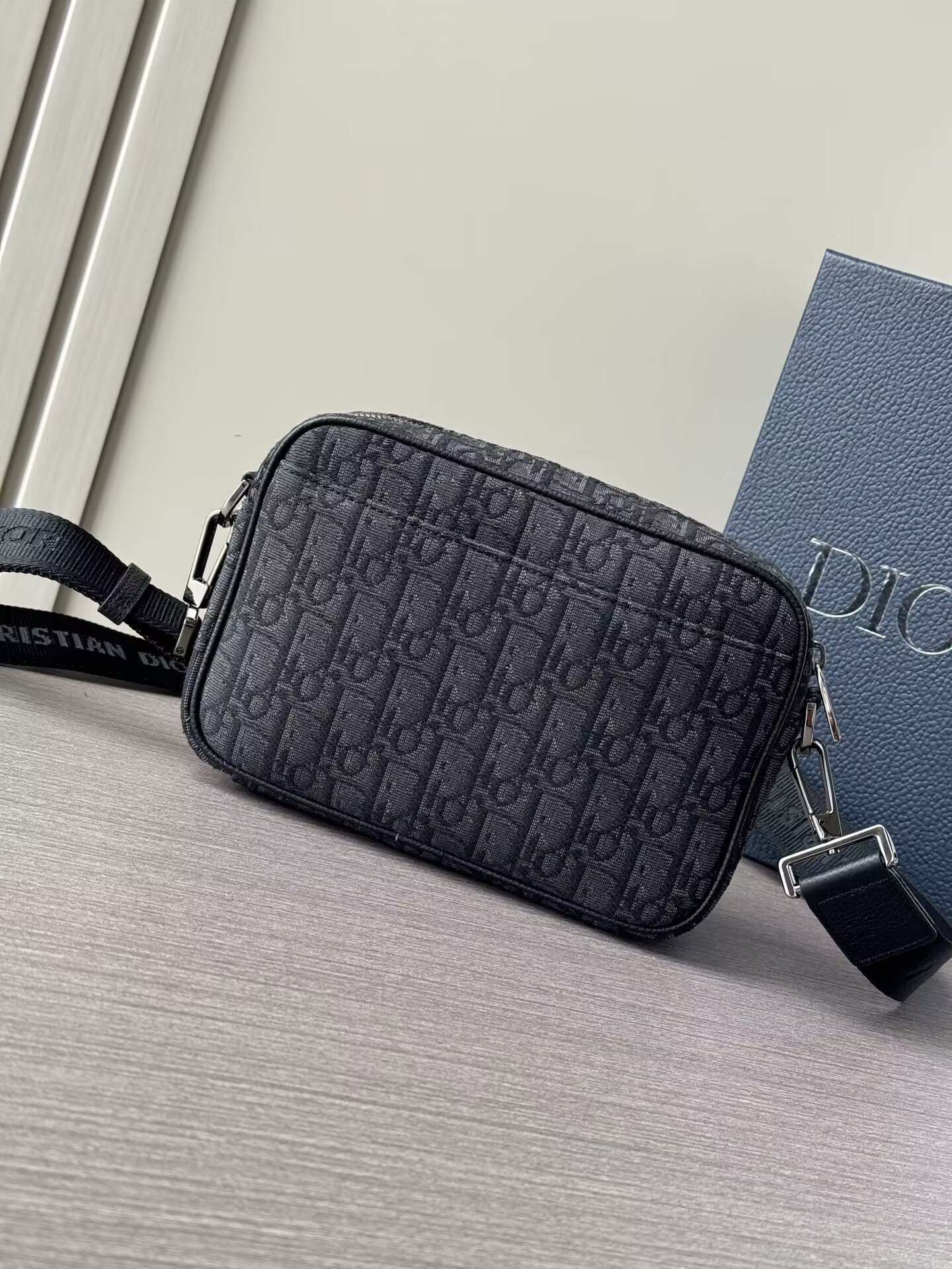 D*0r Safari Bag with Strap Black D*0r Oblique Jacquard 22x15x6cm