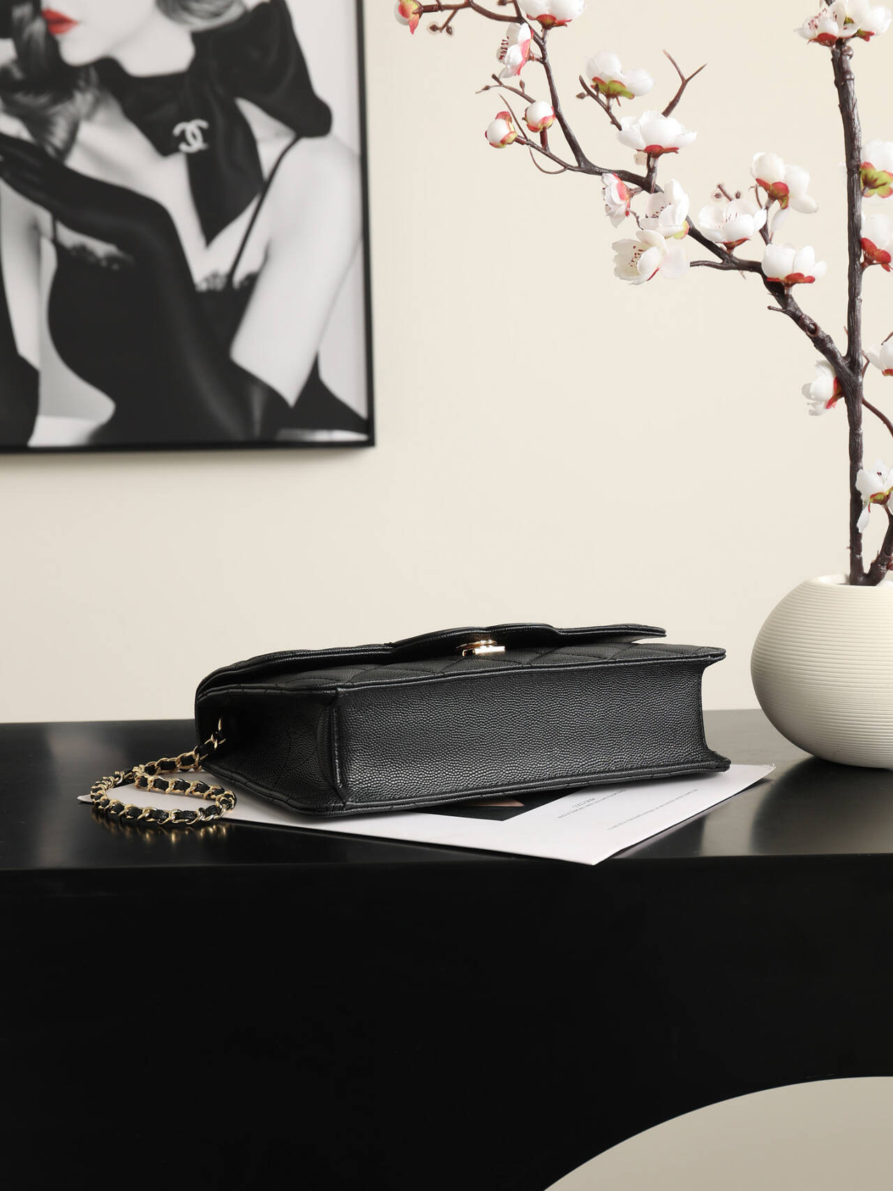 Ch*el flap bag as6554 16x24x5cm