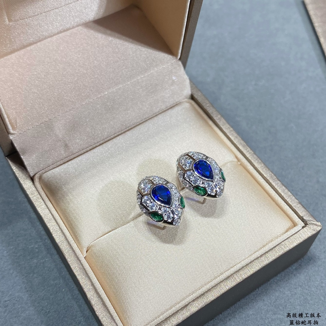 B*l*ai Sapphire Snake Earrings