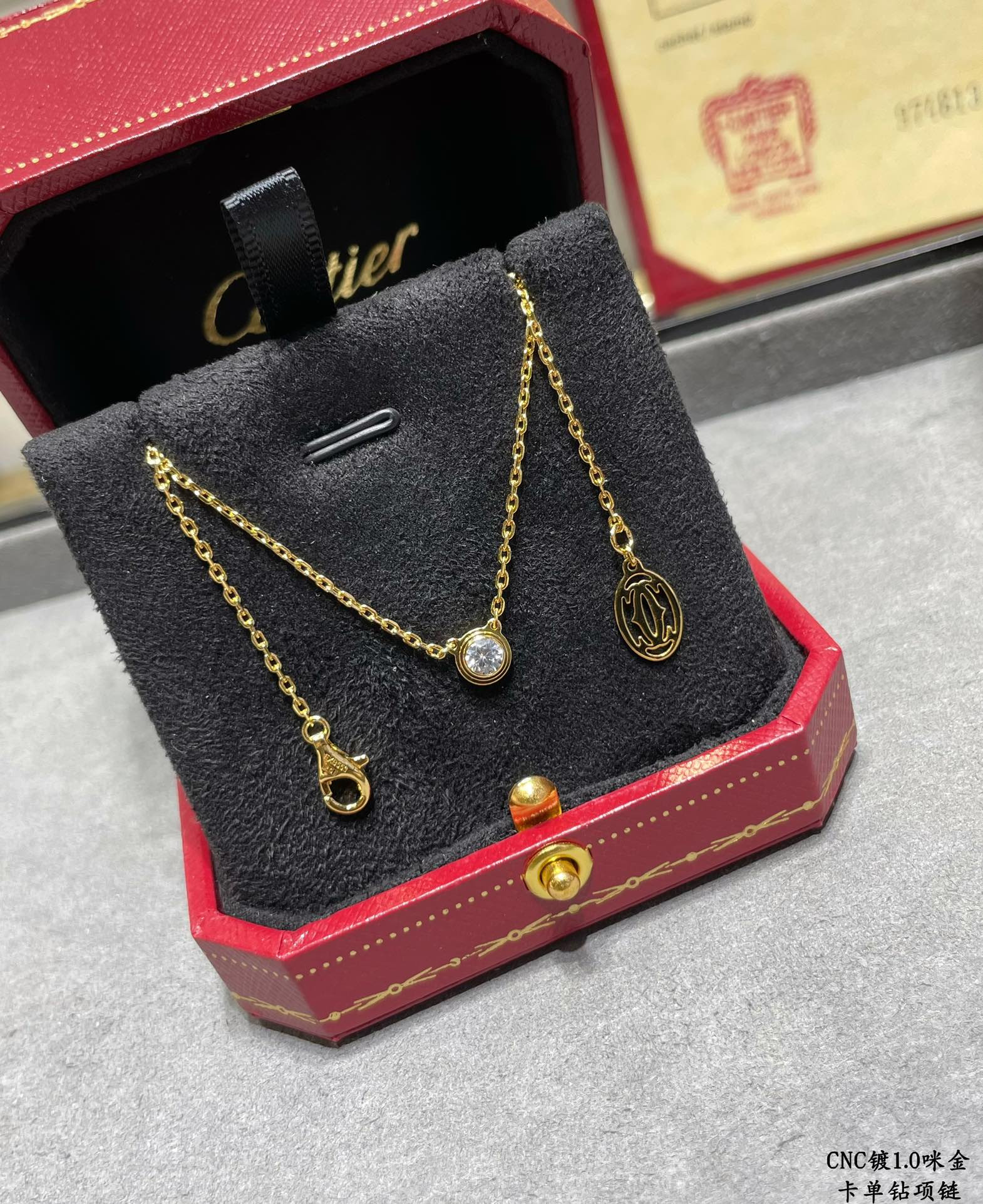 Ca*t*er Single diamond Necklace
