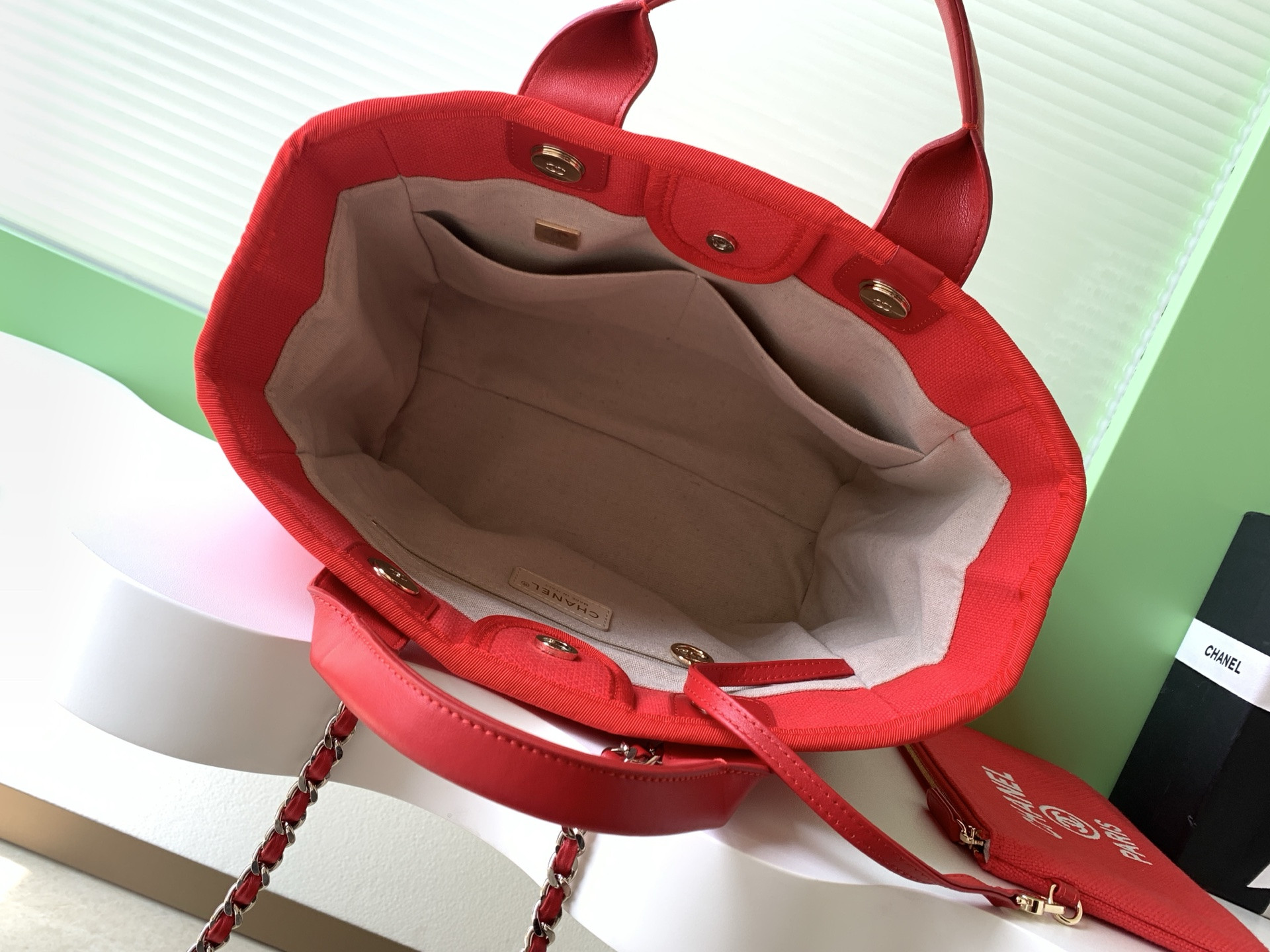 Ch*el deauville tote shopping bag 33x22x13cm