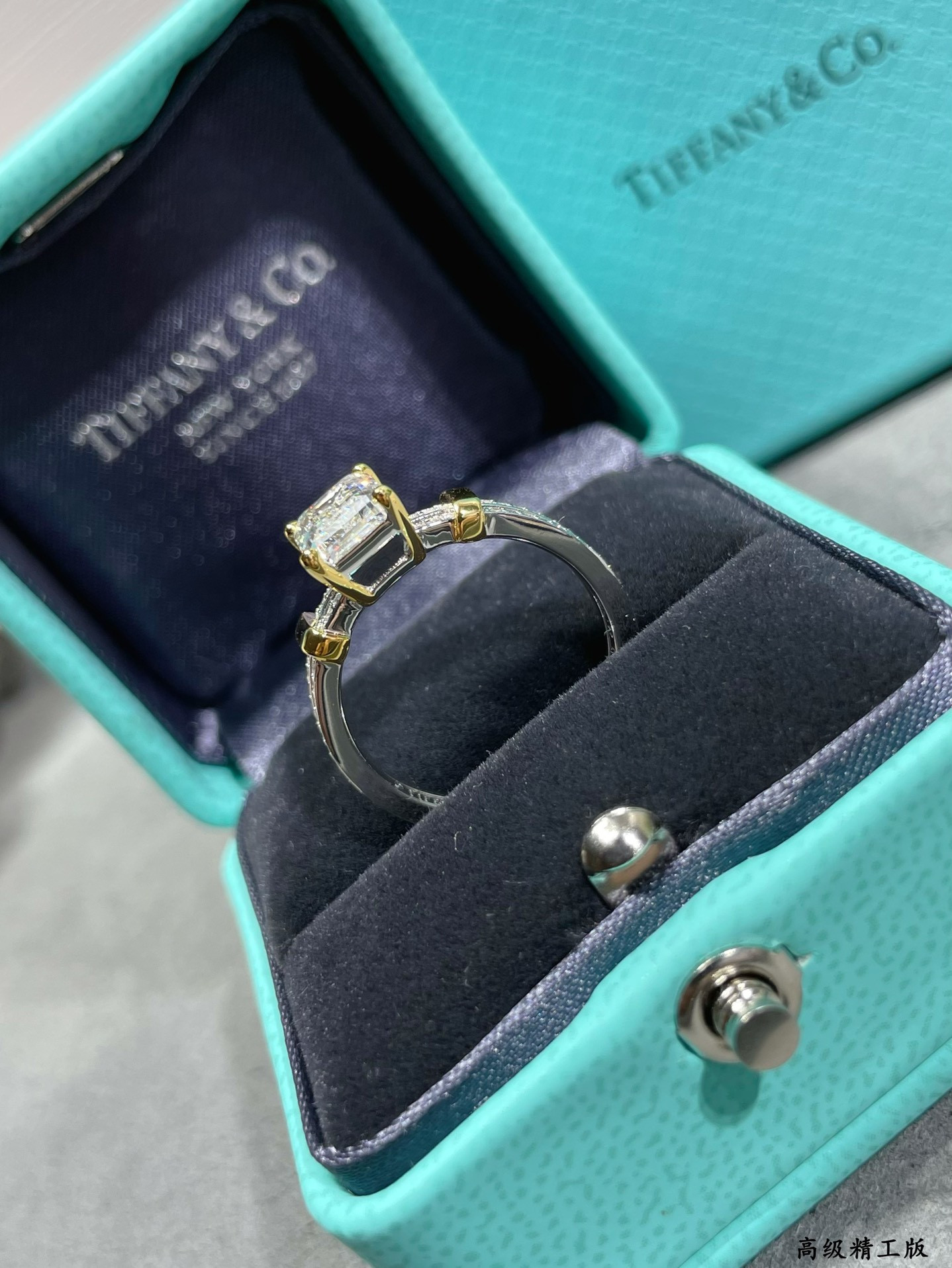 T*f*ny & Co. Mixed-Metal White Diamond Ring Ag925
