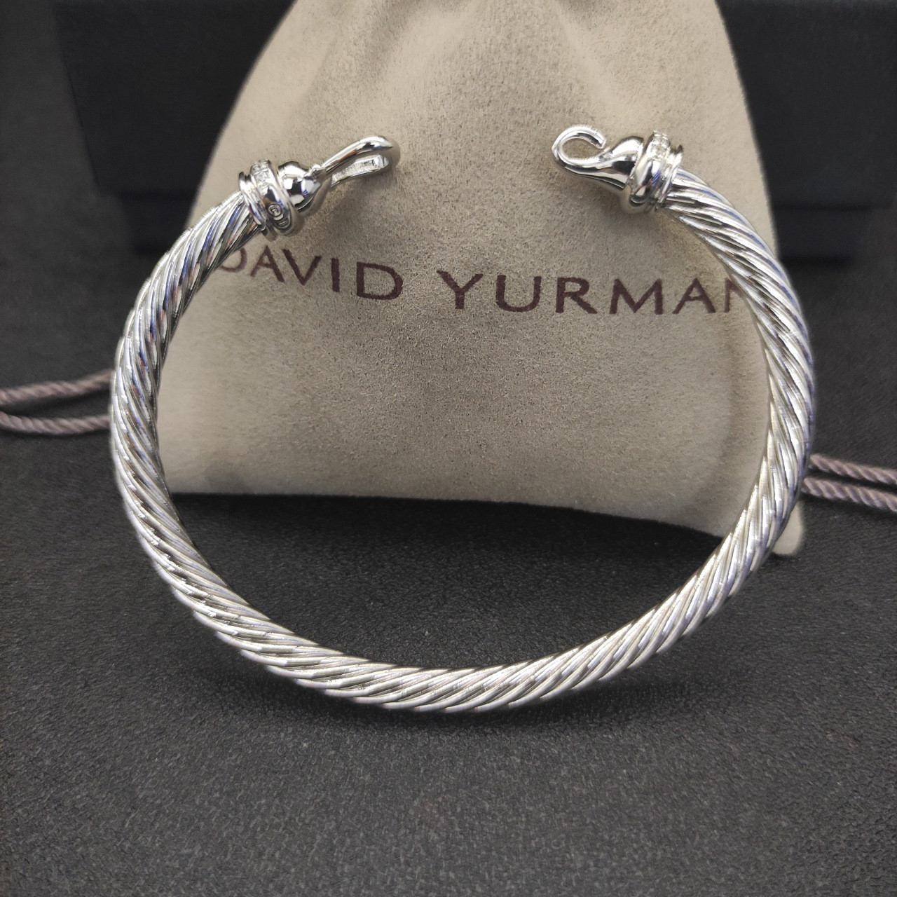 dau1d Yvrm*n 5mm silver hook with di*m*nds bracelet(wrist circumference 15-19cm)