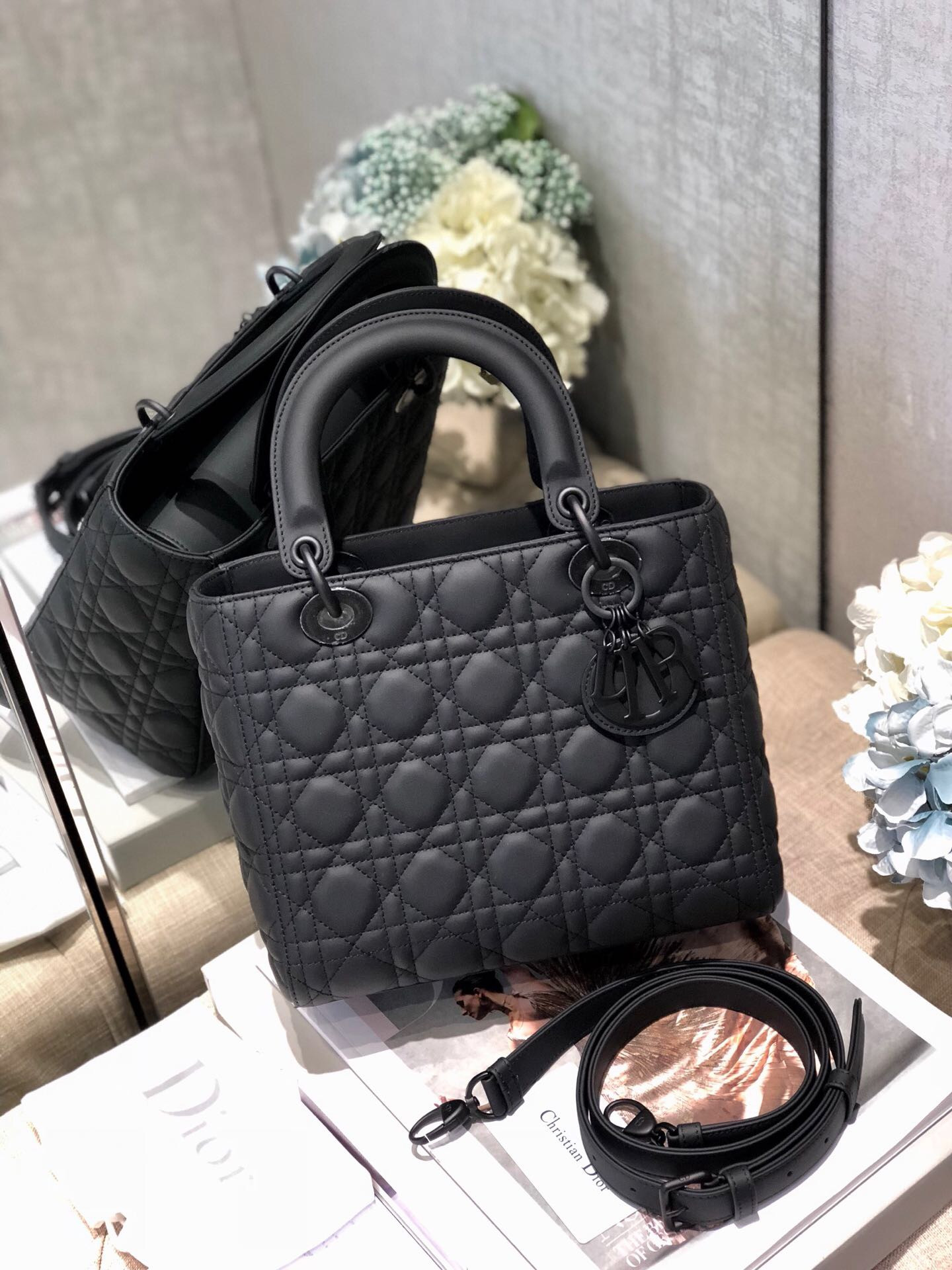 Medium Lady D*0r Bag 9.5 x 8 x 4.5 inches
