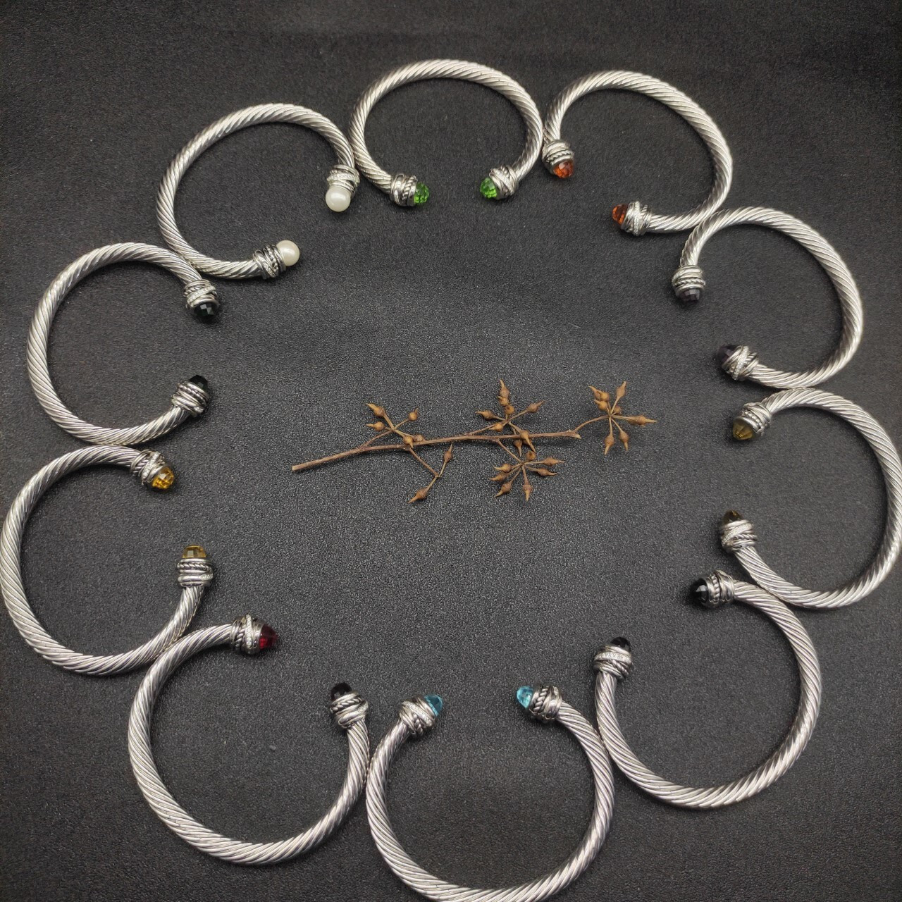 dau1d Yvrm*n 7mm rotating di*m*nd setting bracelet (wrist circumference 15-20cm)
