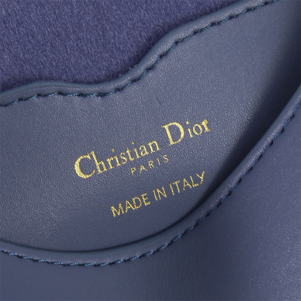 MEDIUM D*0r BOBBY BAG Navy Box Calfskin