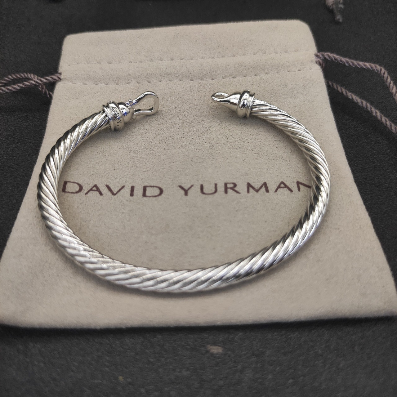 dau1d Yvrm*n 5mm silver hook with di*m*nds bracelet(wrist circumference 15-19cm)