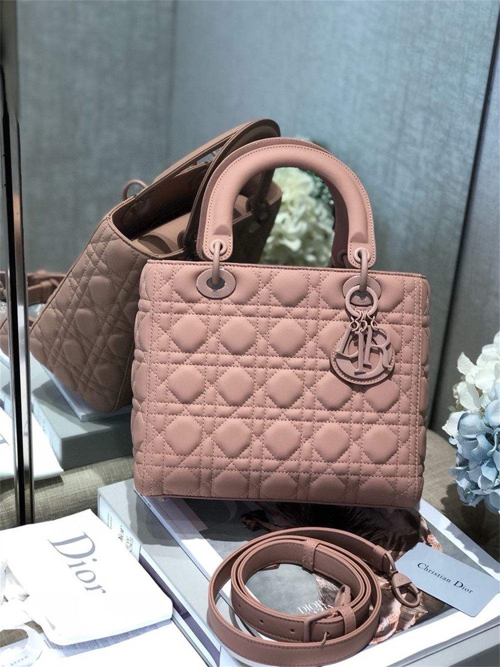 Medium Lady D*0r Bag 9.5 x 8 x 4.5 inches