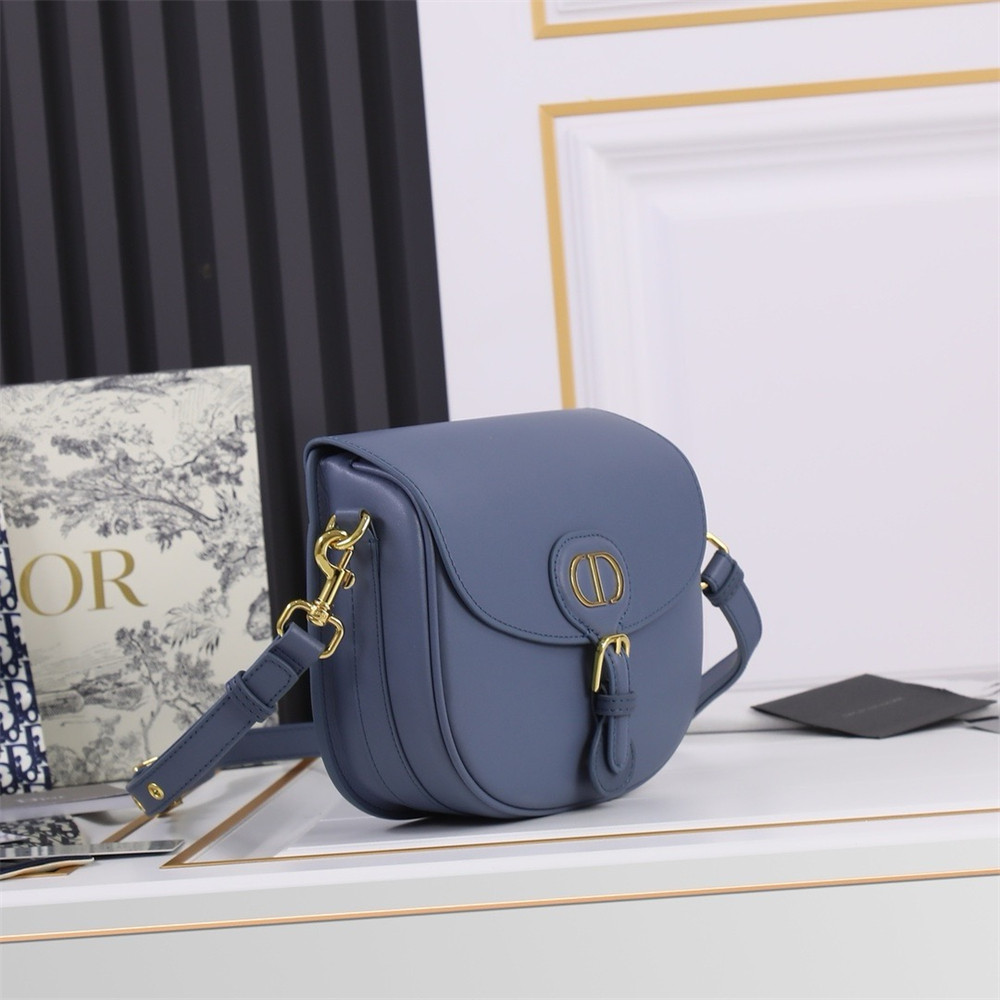 MEDIUM D*0r BOBBY BAG Navy Box Calfskin