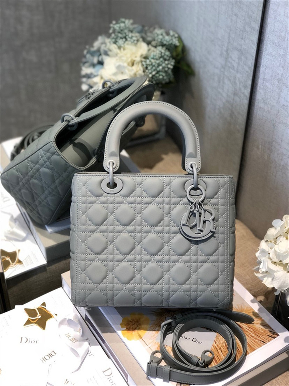 Medium Lady D*0r Bag 9.5 x 8 x 4.5 inches